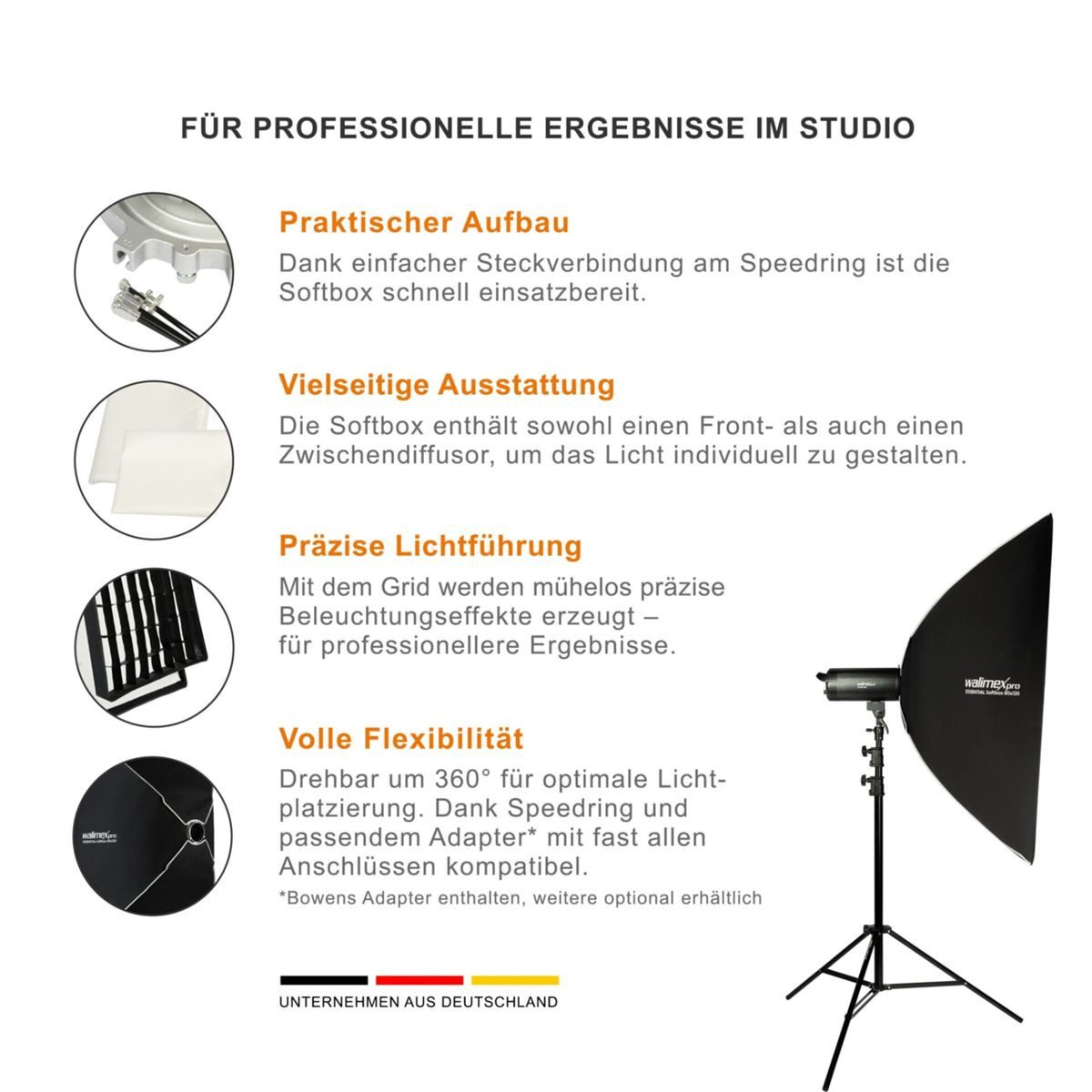 walimex pro Softbox Essential 80x120 Blitzgerät
