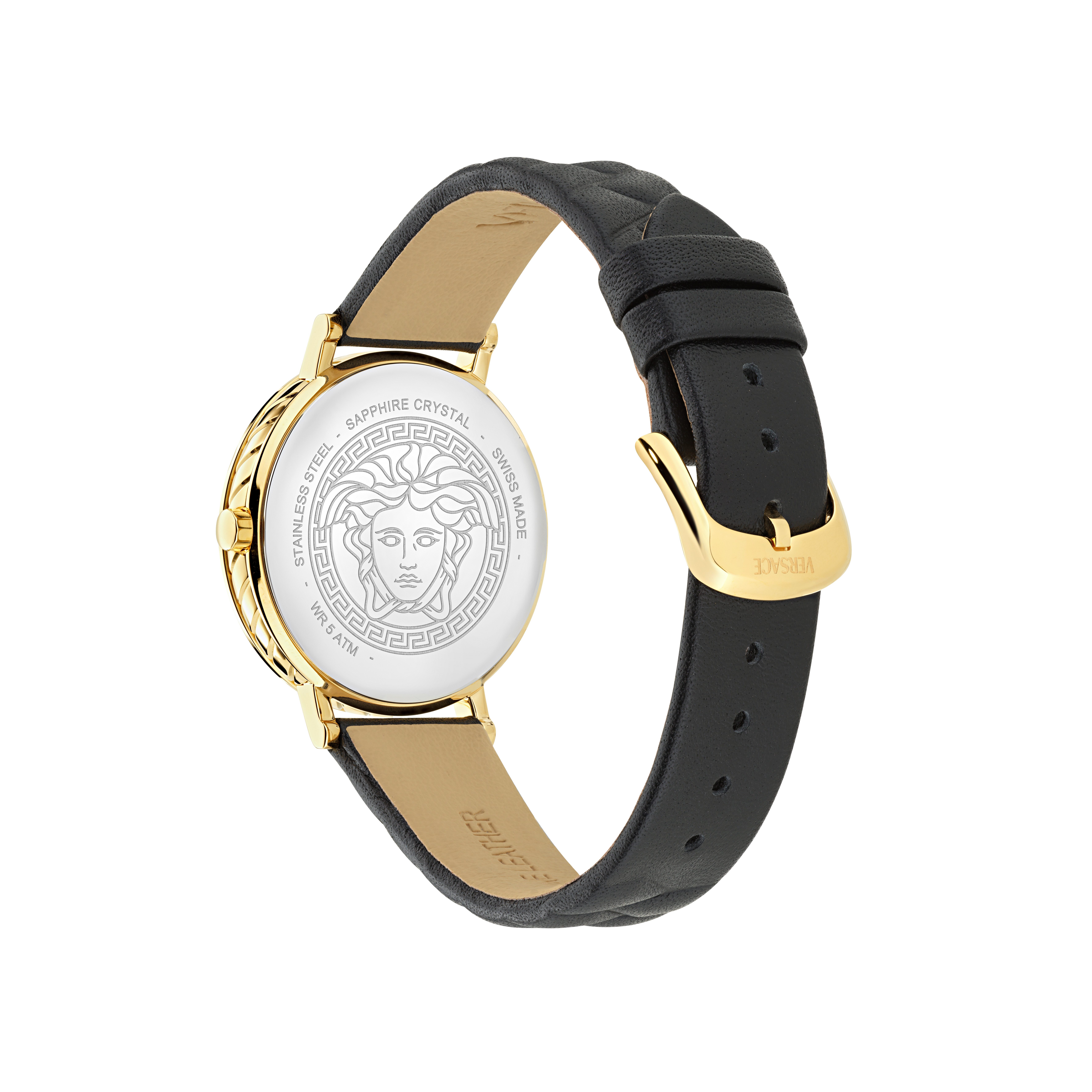 Versace Quarzuhr DELPHINUS VE0O00125, Armbanduhr, Damenuhr, Swiss Made, Lederarmband, analog