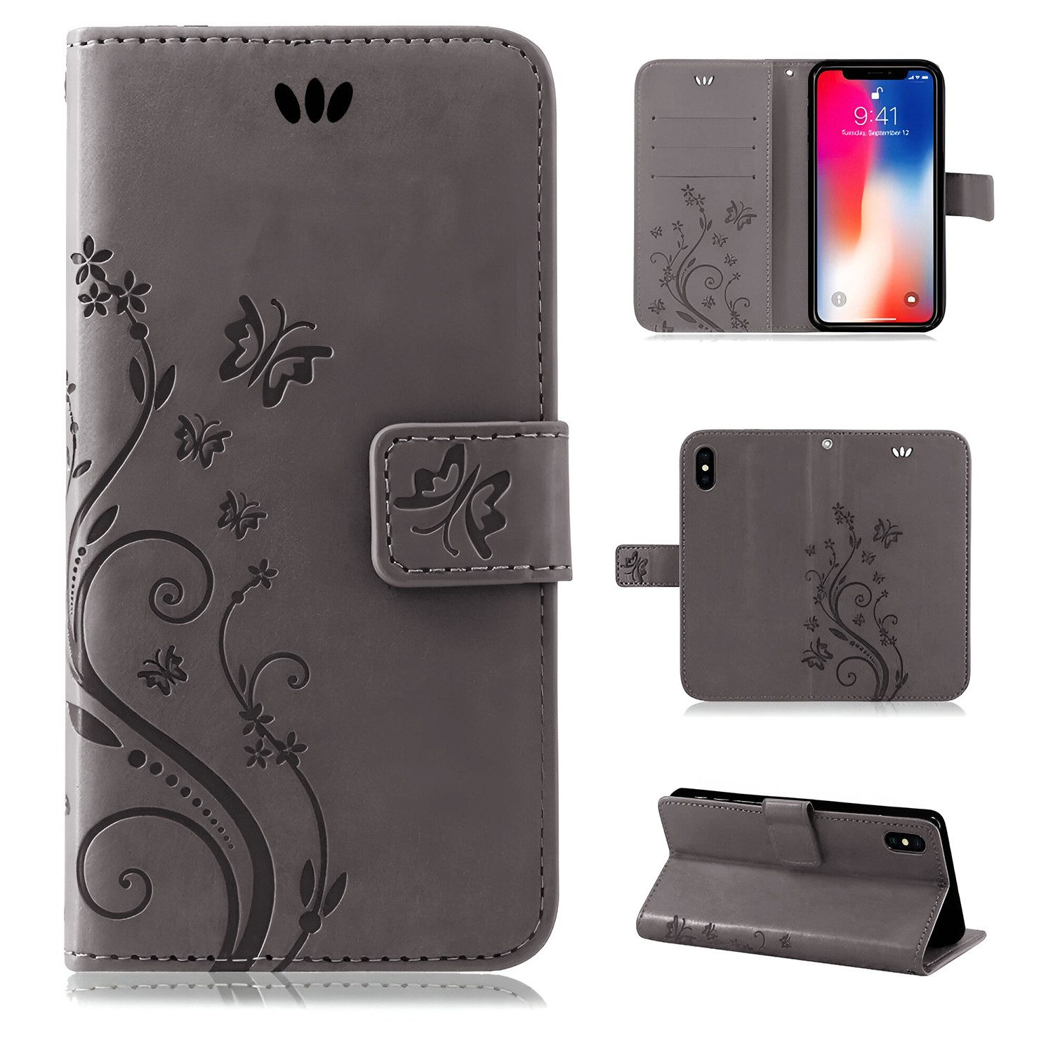 betterfon Handyhülle Handytasche für Apple iPhone 5 / 5s / SE Klapphülle Klapphülle, Bookstyle-Hülle: Magnetverschluss 3 Kartenfächer & Standfunktion