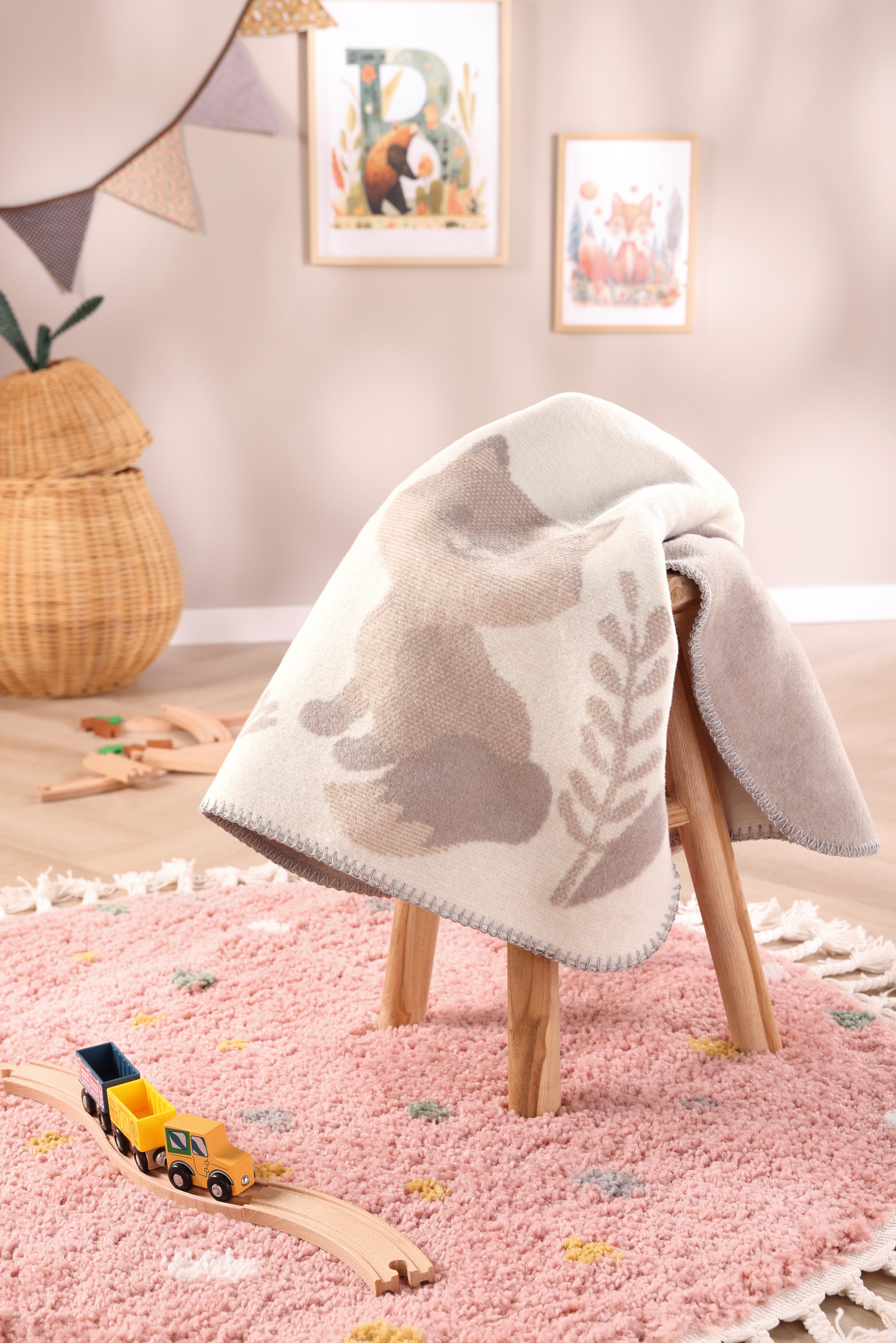 Babydecke Babydecke Foxy, Biederlack, 75 x 100, mit Zierstich