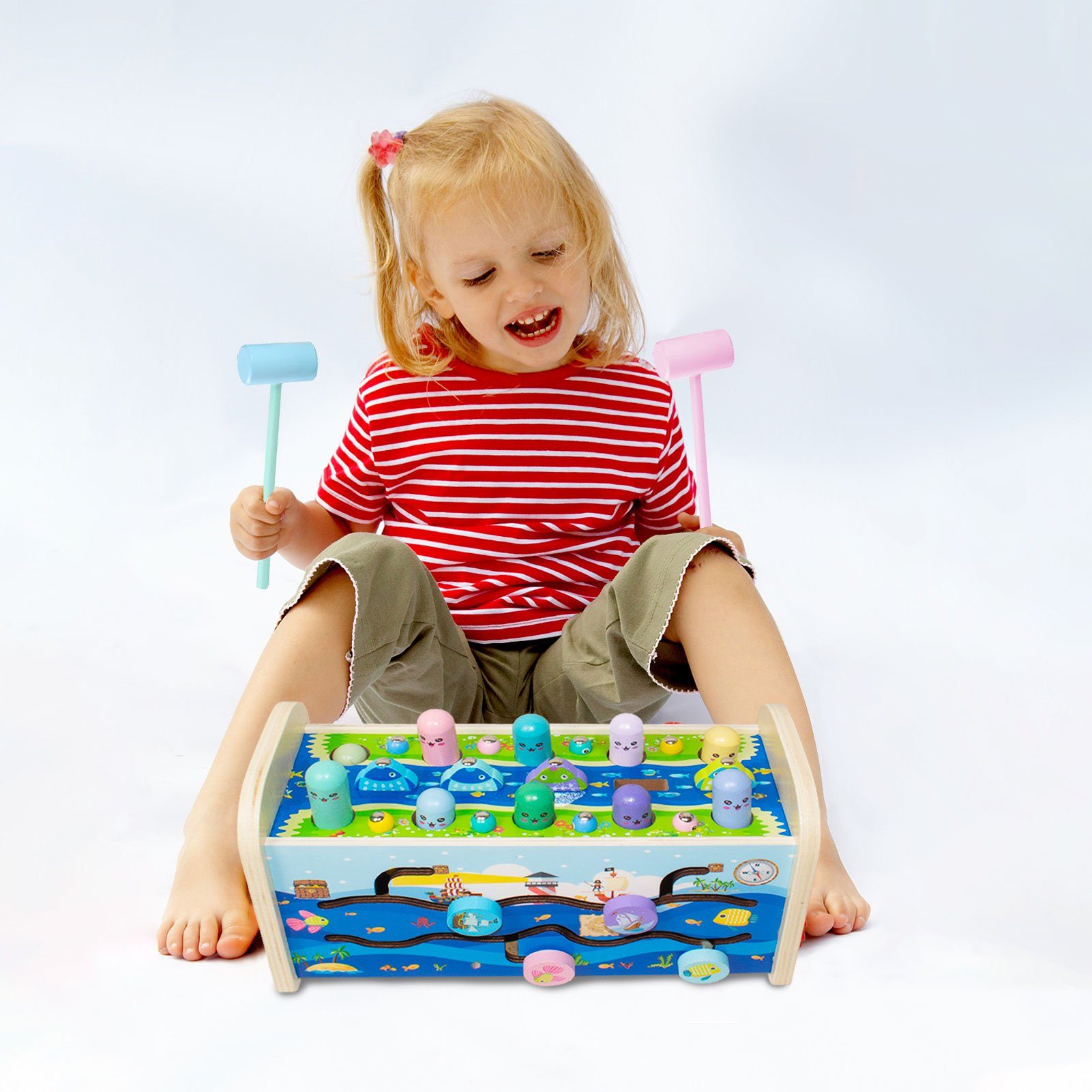 HahaGo 3-in-1 Magnetisches Angelspiel Mit Xylophon - Holz Lernspielzeug Ab 1 Jahr