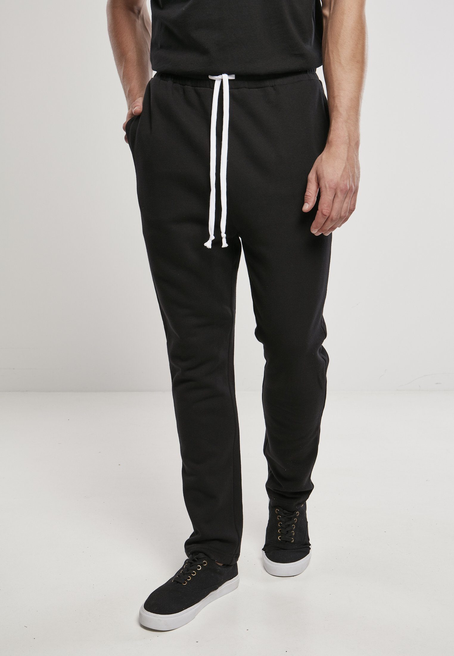 URBAN CLASSICS Stoffhose Herren Low (1-tlg) black Sweatpants Crotch Organic