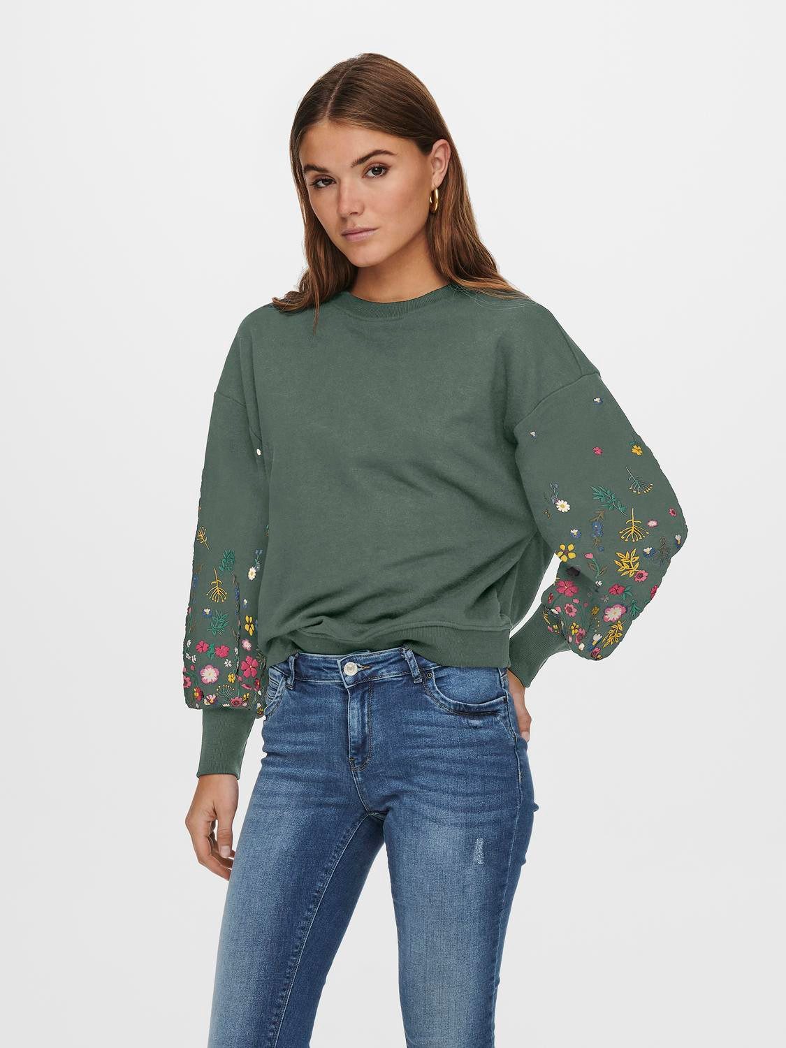 ONLY Sweatshirt ONLBROOKE L/S O-NECK FLOWER günstig online kaufen
