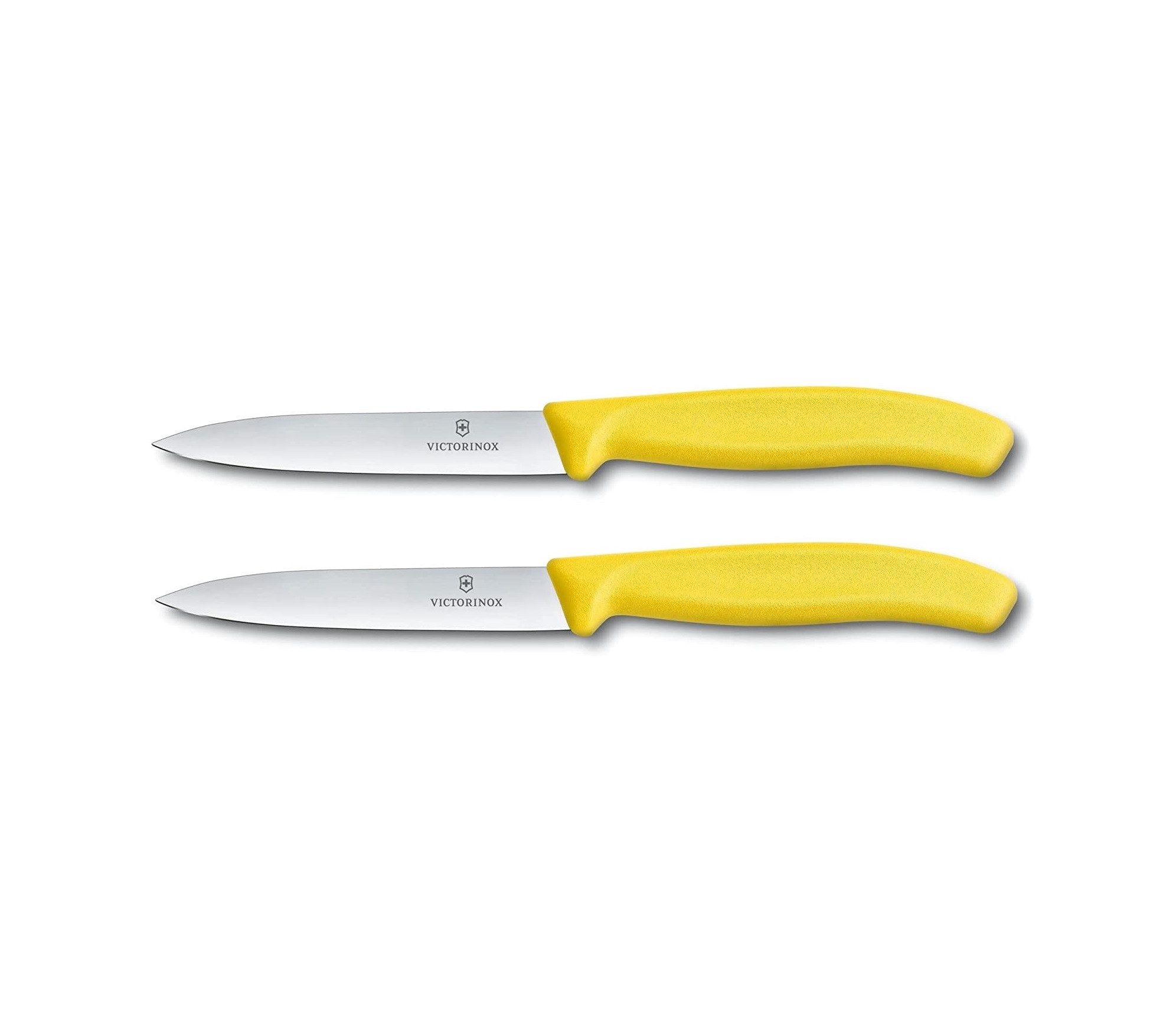 Victorinox Tafelmesser Swiss Classic Gemüsemesser Set 10 cm Wellenschliff, 5er Set ideal für präzises Schneiden und Schälen, perfekt für Tomaten, Weiß