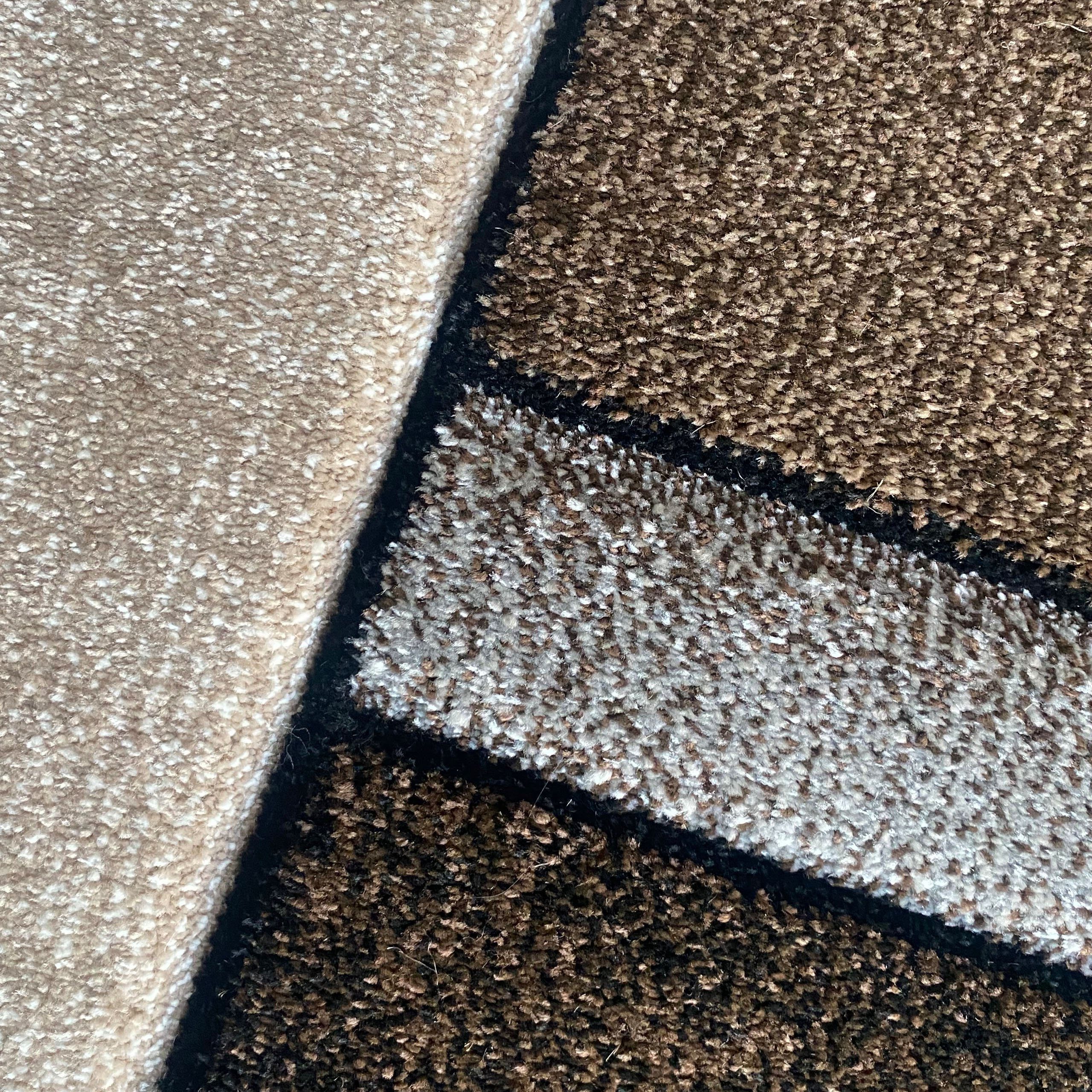 Carpetia Teppich Modern abstrakter Designerteppich mit Rechtecken in beige, rechteckig, Höhe: 13 mm