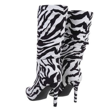 Ital-Design Damen Schlupfschuhe Party & Clubwear High-Heel-Stiefel Pfennig-/Stilettoabsatz High-Heel Stiefel in Weiß