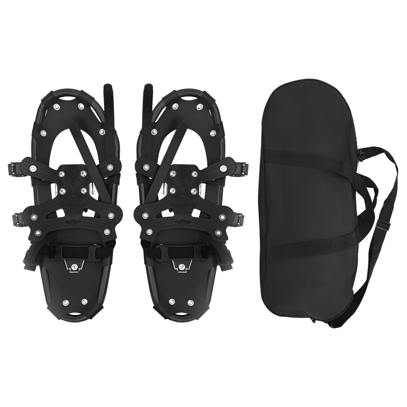 vidaXL Schneeschuhe 21 Zoll 3 in 1 Schneeschuhe mit Wanderstöcken Schwarz 21 Zoll