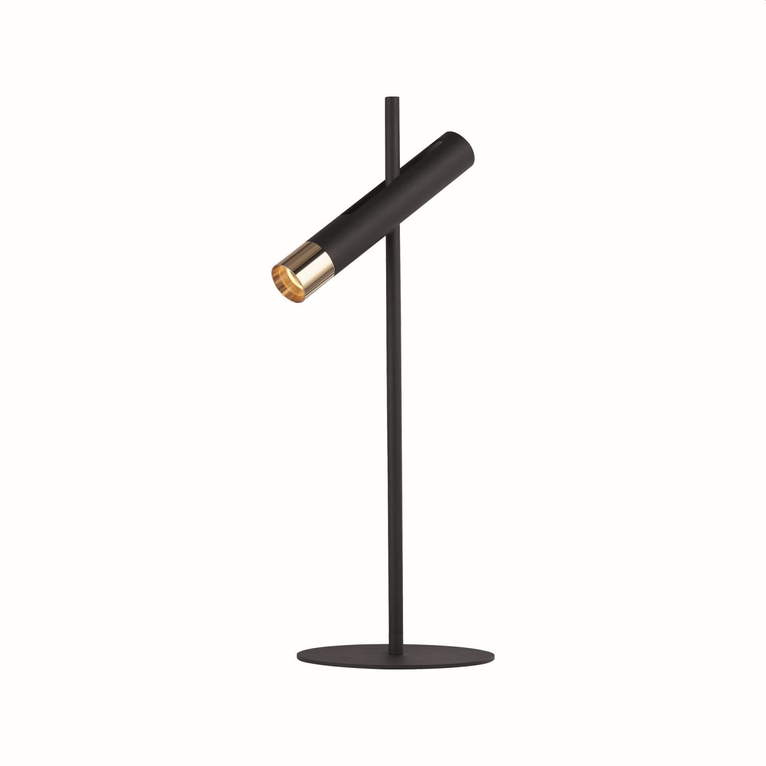 Licht-Erlebnisse Schreibtischlampe JORDAN, LED, Warmweiß, LED in Schwarz Gold 50,5 cm Metall 3000 K 272 lm Modern