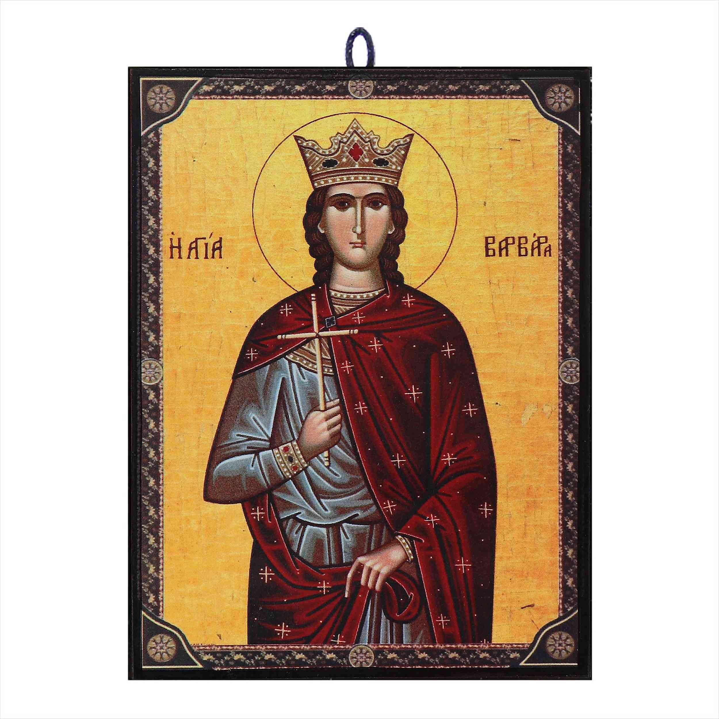 NKlaus Bild Ikone Heilige Barbara Warwara Zertifizierte Reproduktion aus Griechenl, Religion