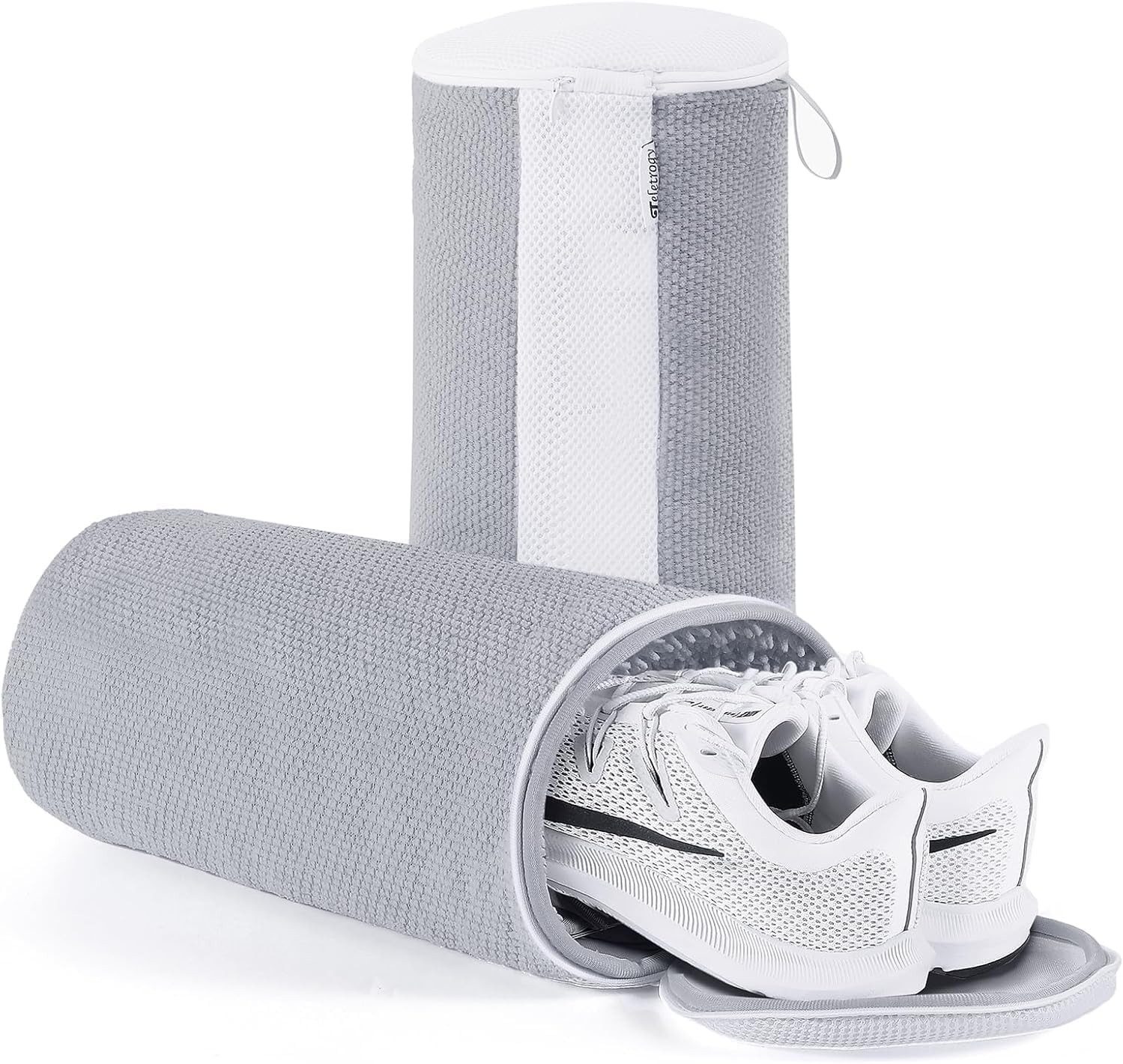 Elegear Wäschenetz Schuhwaschbeutel Waschmaschine, 2Pcs 3D-Net Wäschesack Schuhe,(1-St), Schuhbeutel für Waschmaschine mit Verstecktem Reißverschluss, Max EU46