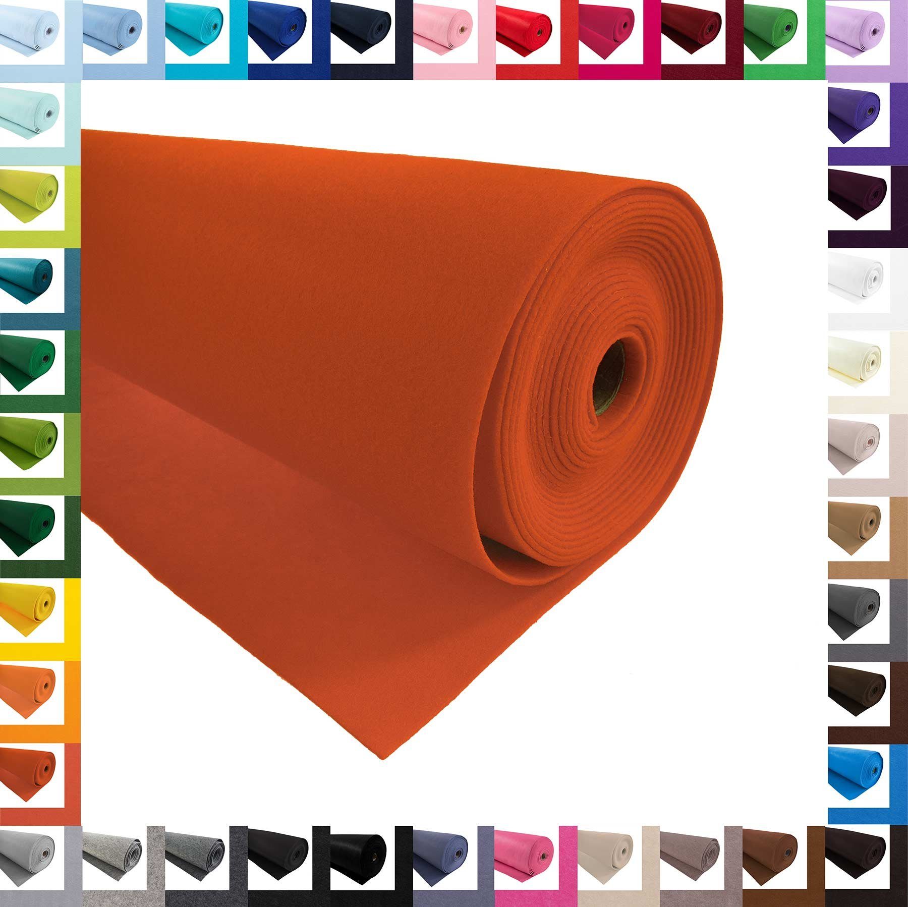 maDDma Stoff Bastelfilz 1m Meterware Filz 90cm x 1,5mm Dekofilz Taschenfilz, terra
