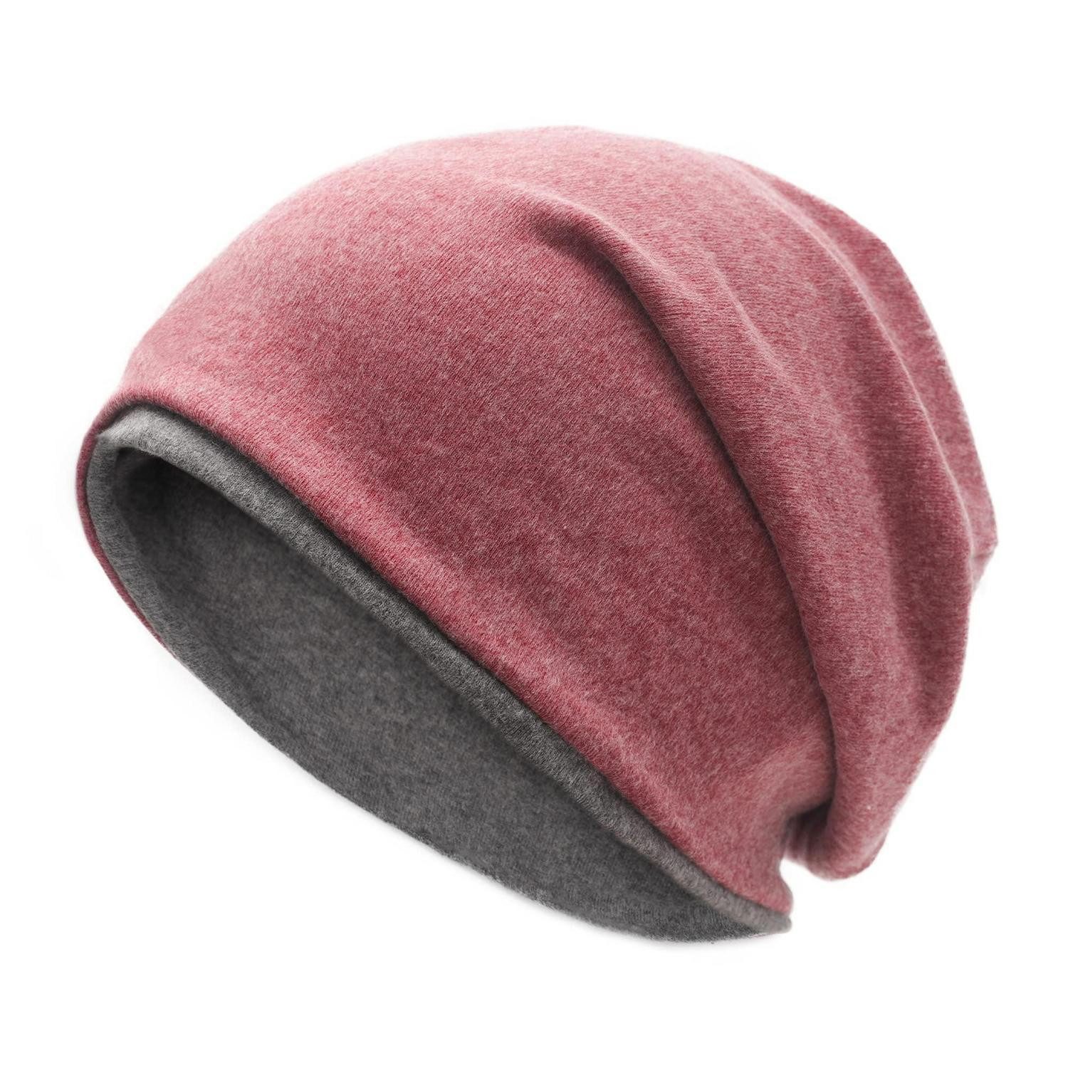 LuxusKollektion Skimütze Wintermütze wendbar Einheitsgröße Rosa Grau (1-St)