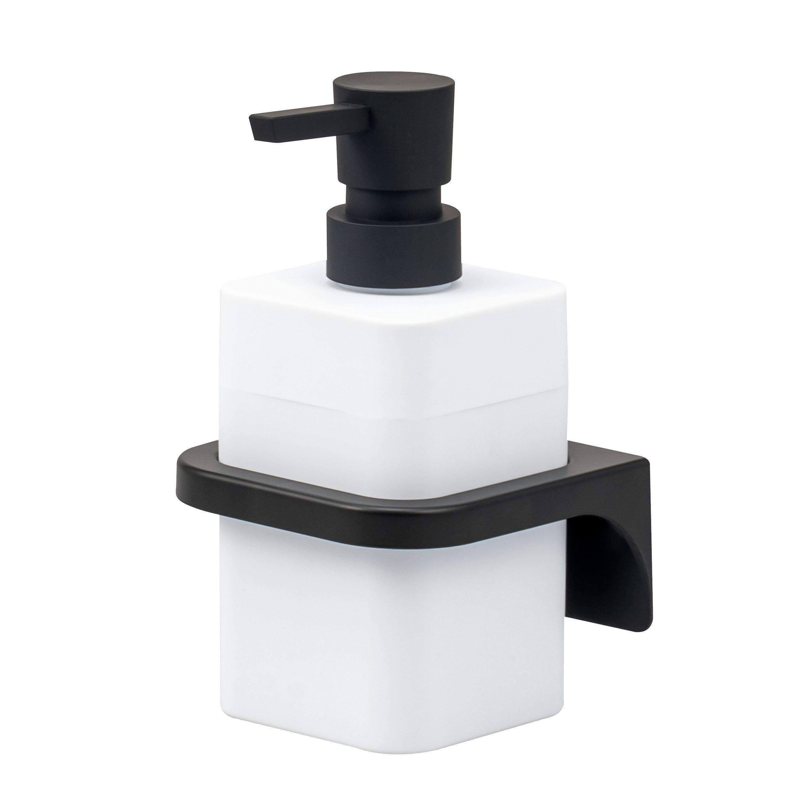 bremermann Seifenspender Bad-Serie SAVONA Softtouch inkl. Wandhalter, eckig, (1-tlg., inkl. Montagematerial), mit Wandhalterung