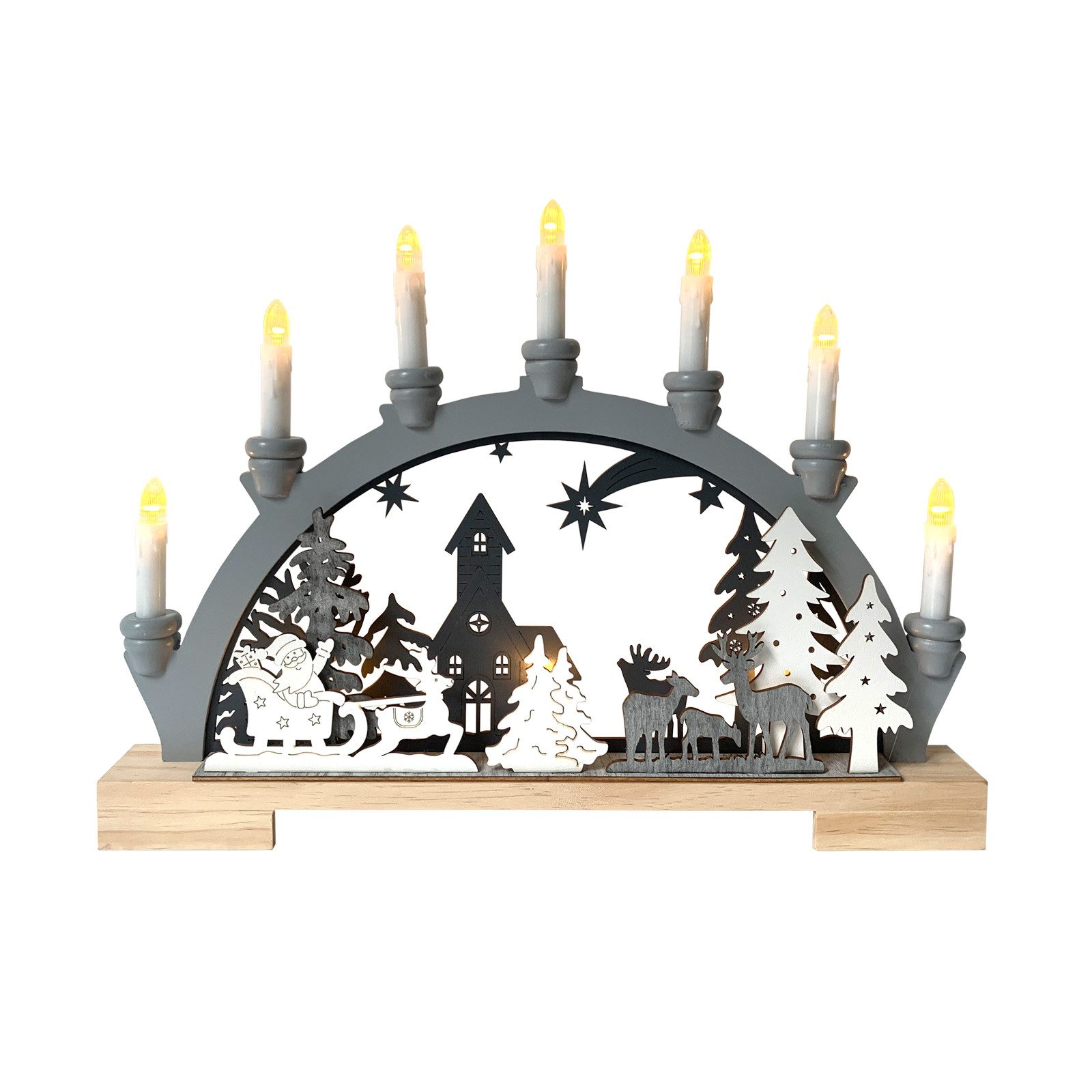 HTI-Living Schwibbogen Schwibbogen Grau Weihnachtsschlitten (1-tlg), Lichte günstig online kaufen