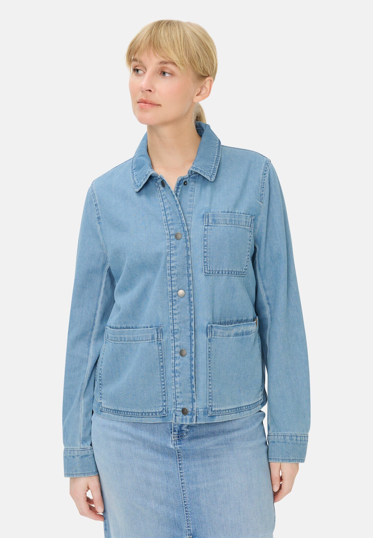 camel active Jeansblazer Jeansblazer mit Knopfleiste Langarm