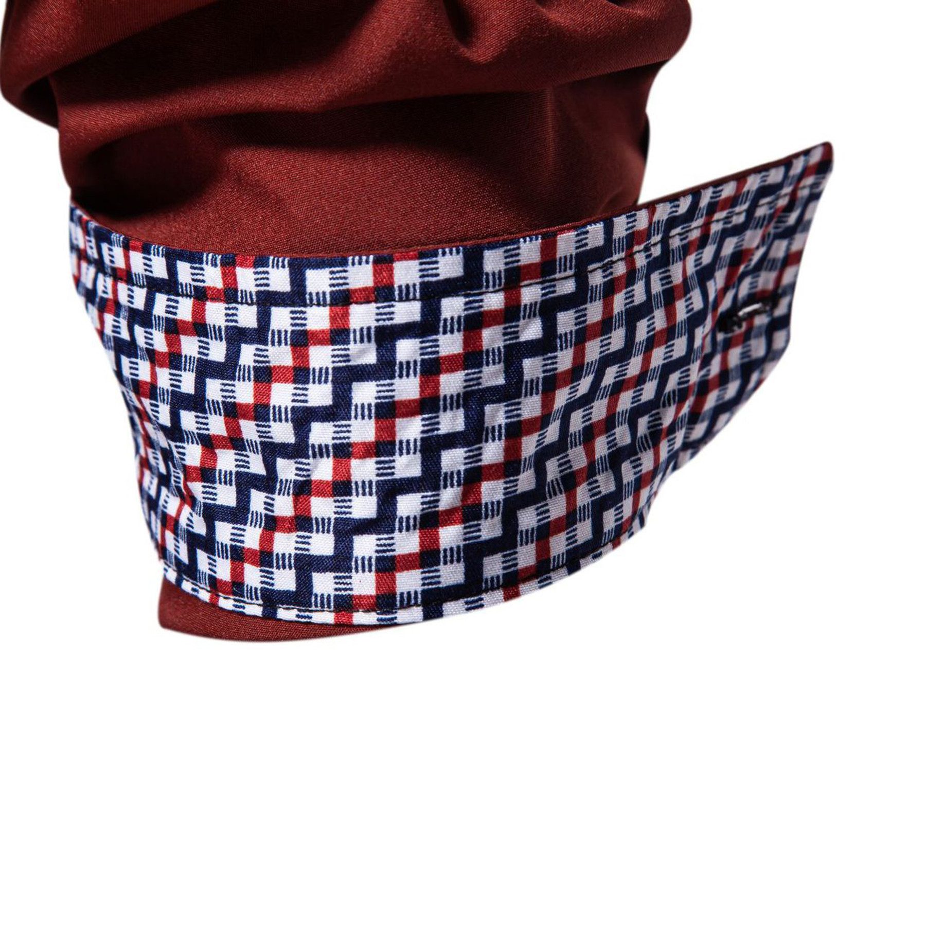 Allthemen Langarmhemd mit stylischen Gingham-Kontrastdetails – Bild 5 von 5