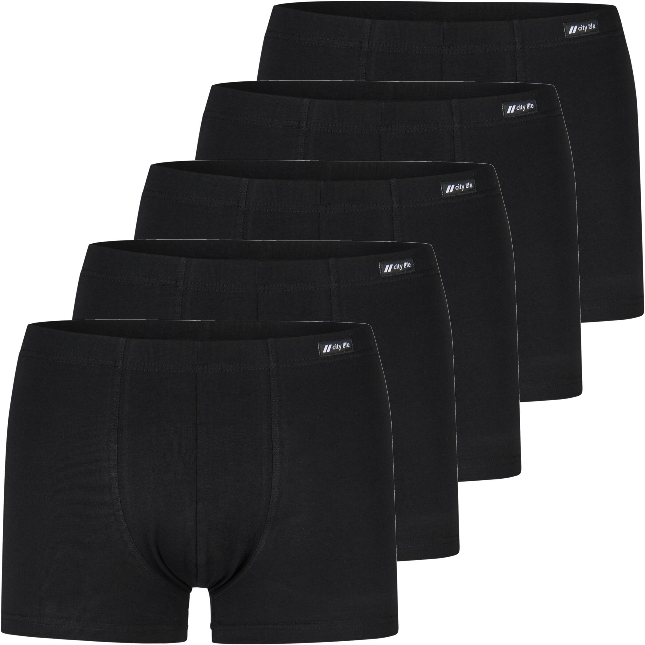 Boxershorts City Life 5er Pack Herren Jersey Pant Boxer Shorts Sparpack M - 4XL