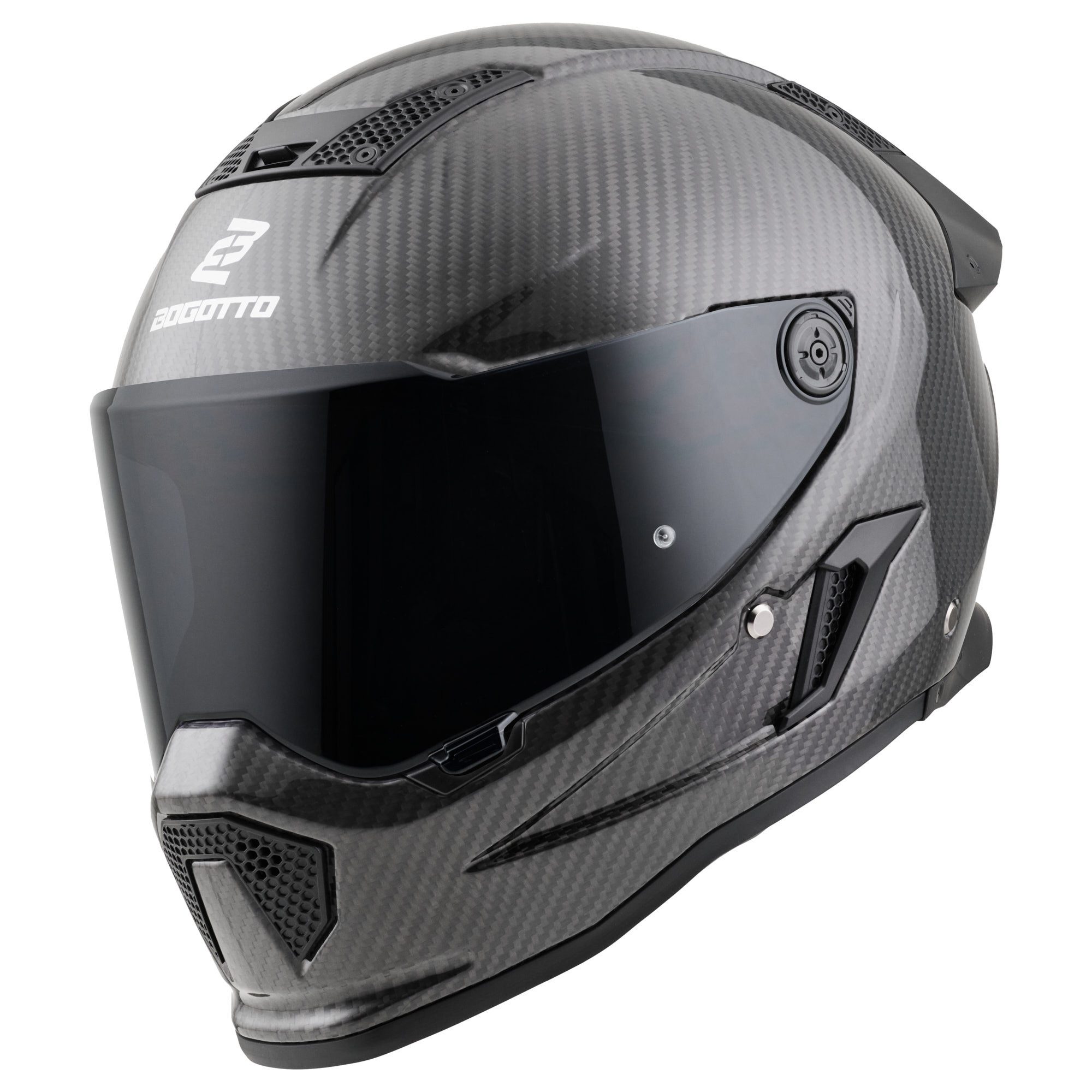 Bogotto Motorradhelm Rapto Carbon Helm, Vorbereitet Für Kommunikationssystem,geeignet Brillenträger,vorbe