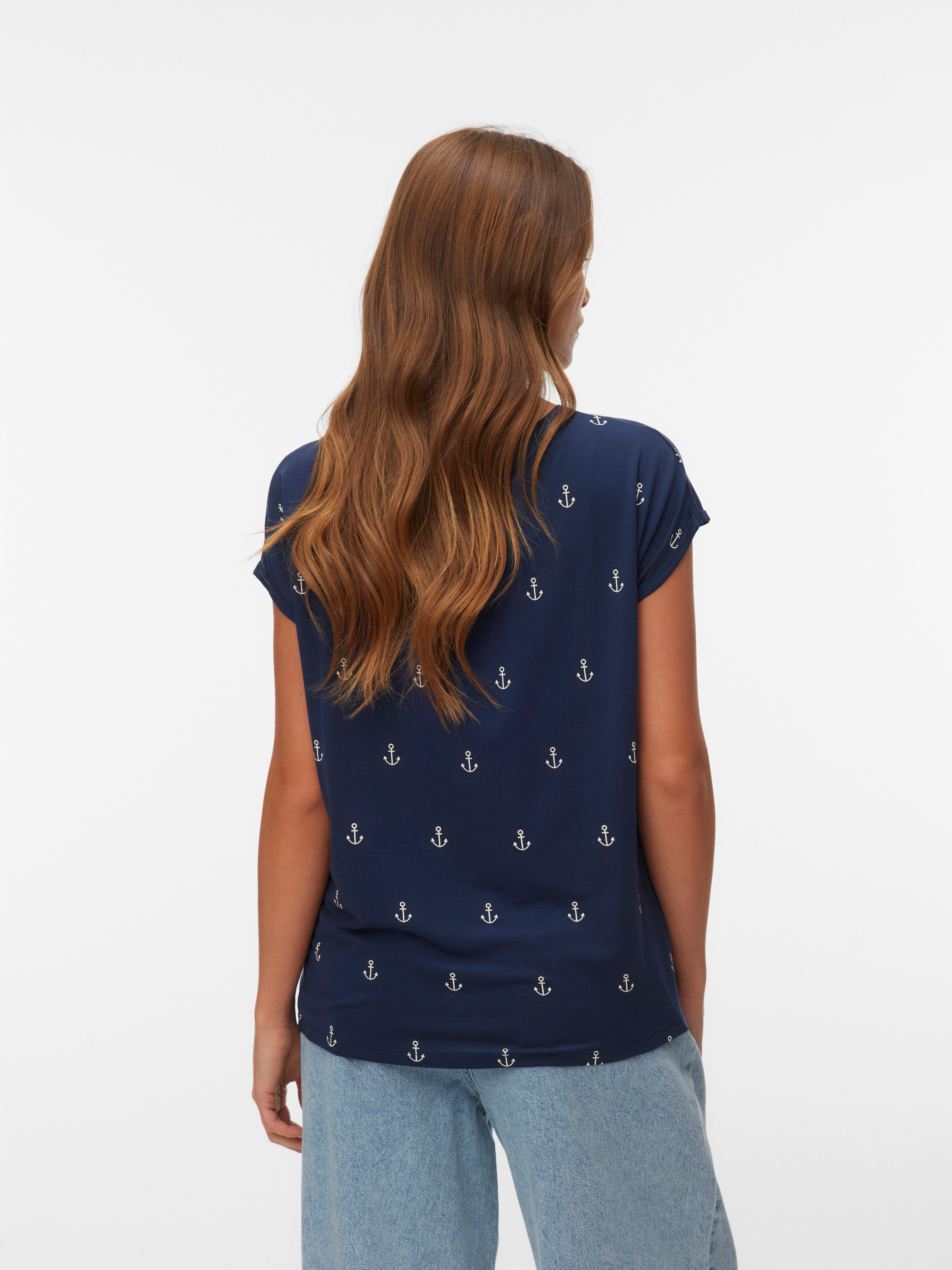 Vero Moda Kurzarmshirt VMAVA SS TOP MULTI AOP NOOS Materialmix, regular fit günstig online kaufen