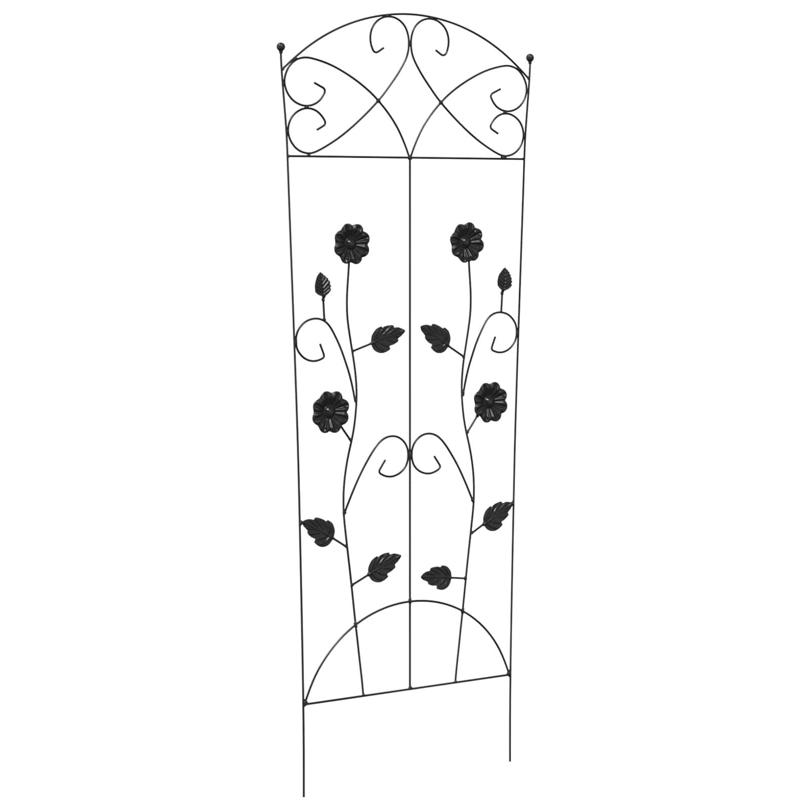 vidaXL Pergola Gartenzaun 3 stk. Schwarz 110,5 x 42,5 cm Stahl, (3-tlg) – Bild 5 von 5