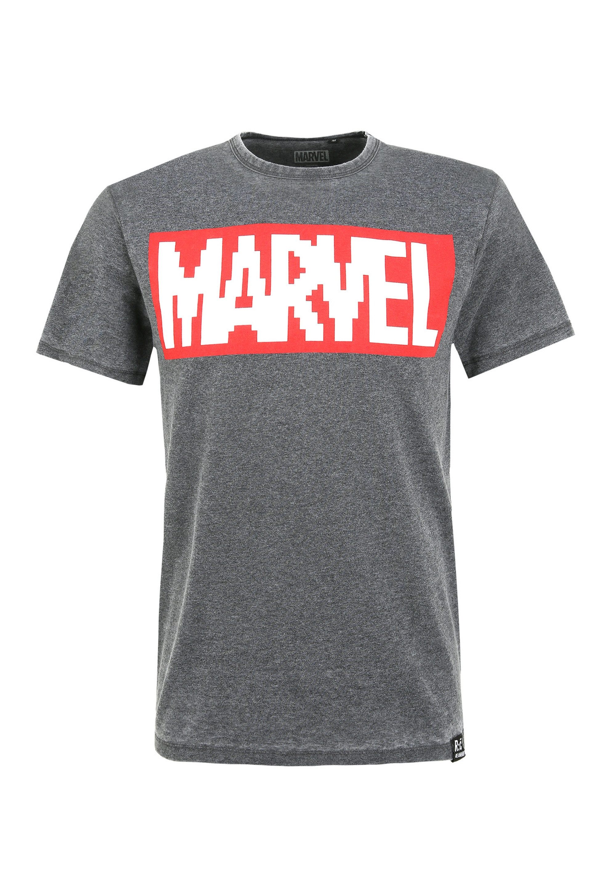 T-Shirt Marvel Pixel Logo Charcoal