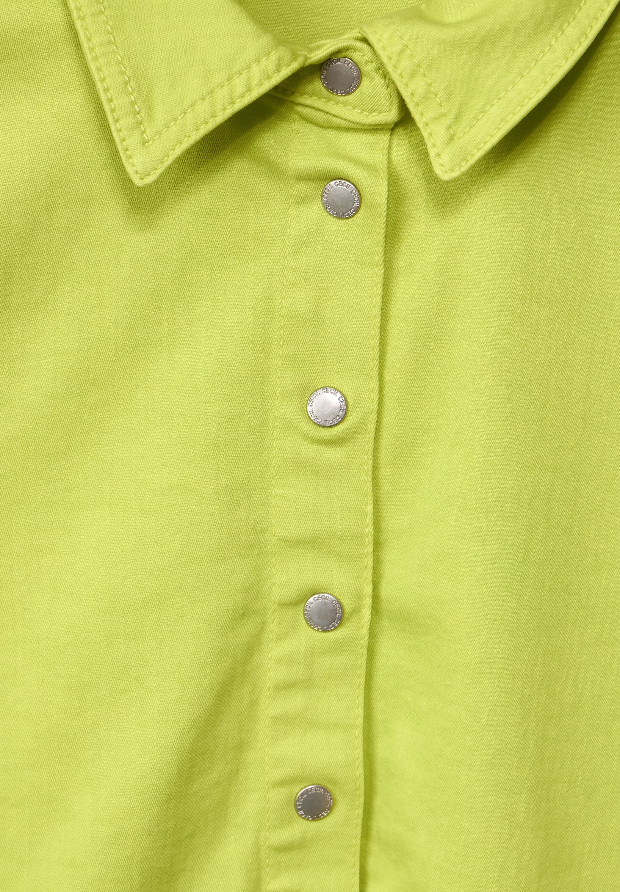 Cecil Jeanskleid im Hemdblusen-Style limelight yellow