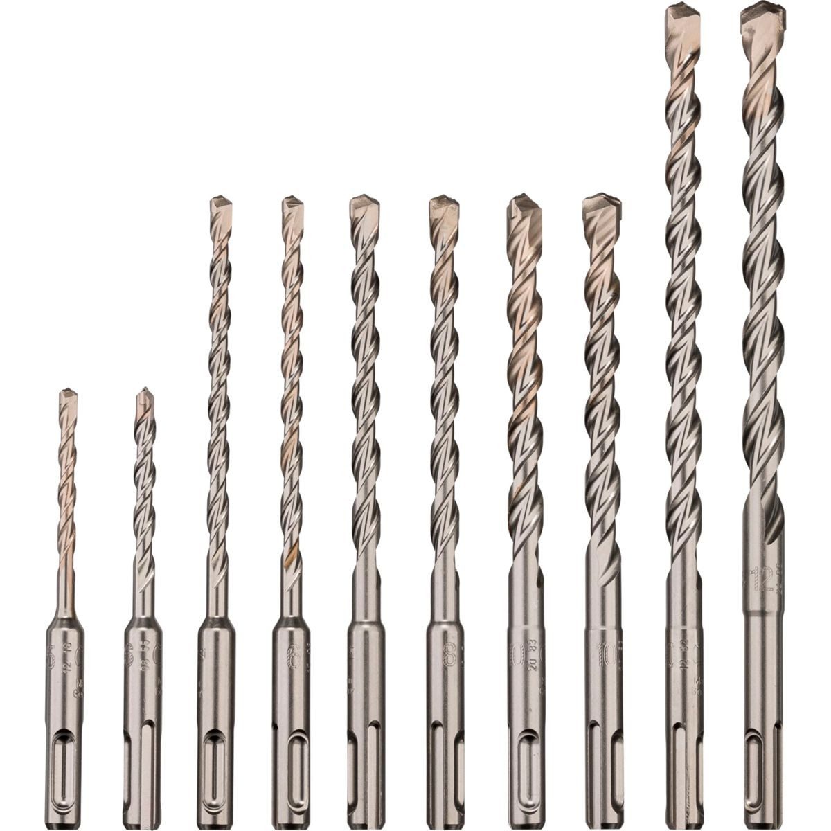 56-teiliges SDS-Hammerbohrer-Set Im Metallkoffer, Größen 4–12 Mm, Für Beton, Stein & Metall