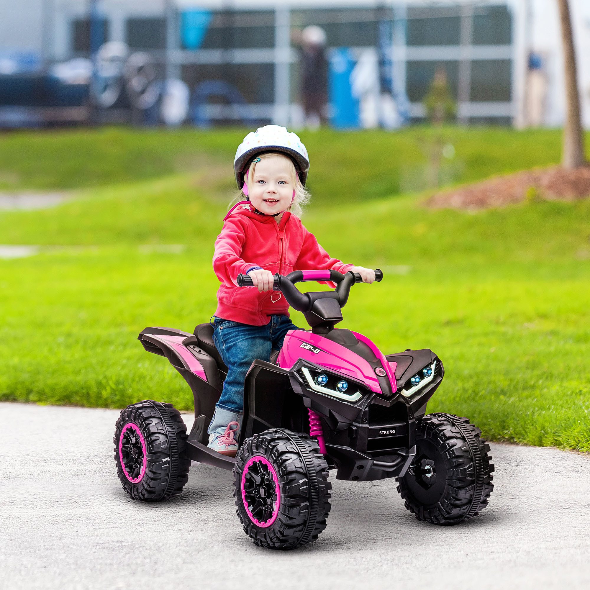 HOMCOM Elektro-Kinderquad mit USB-Anschluss, Kindermotorrad, Belastbarkeit 25 kg, (1-tlg), für Kinder 3-5 Jahre, Rosa