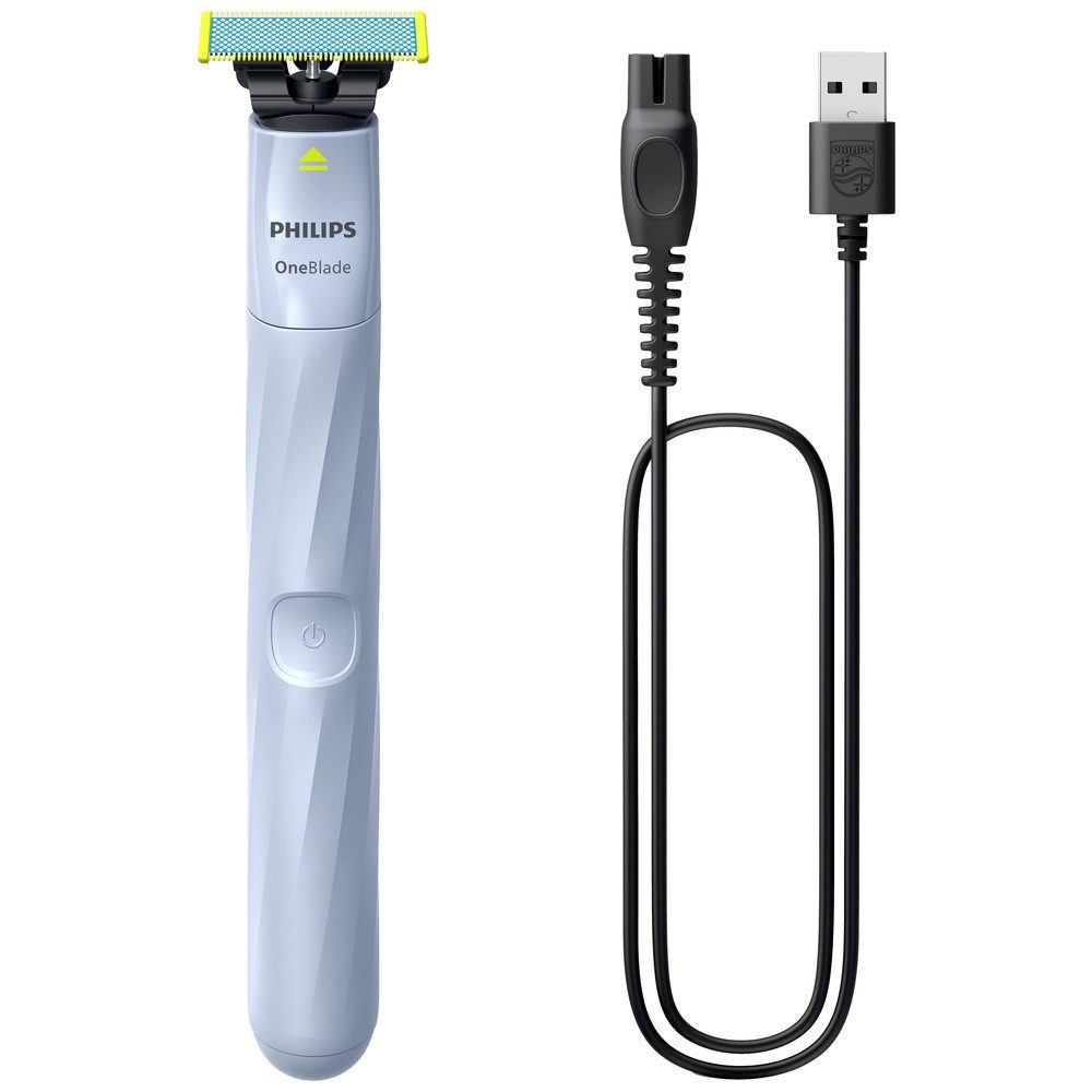 Philips Elektrorasierer Philips Bodycare OneBlade 1st Shave QP1324/20 Nassrasierer Himmelblau