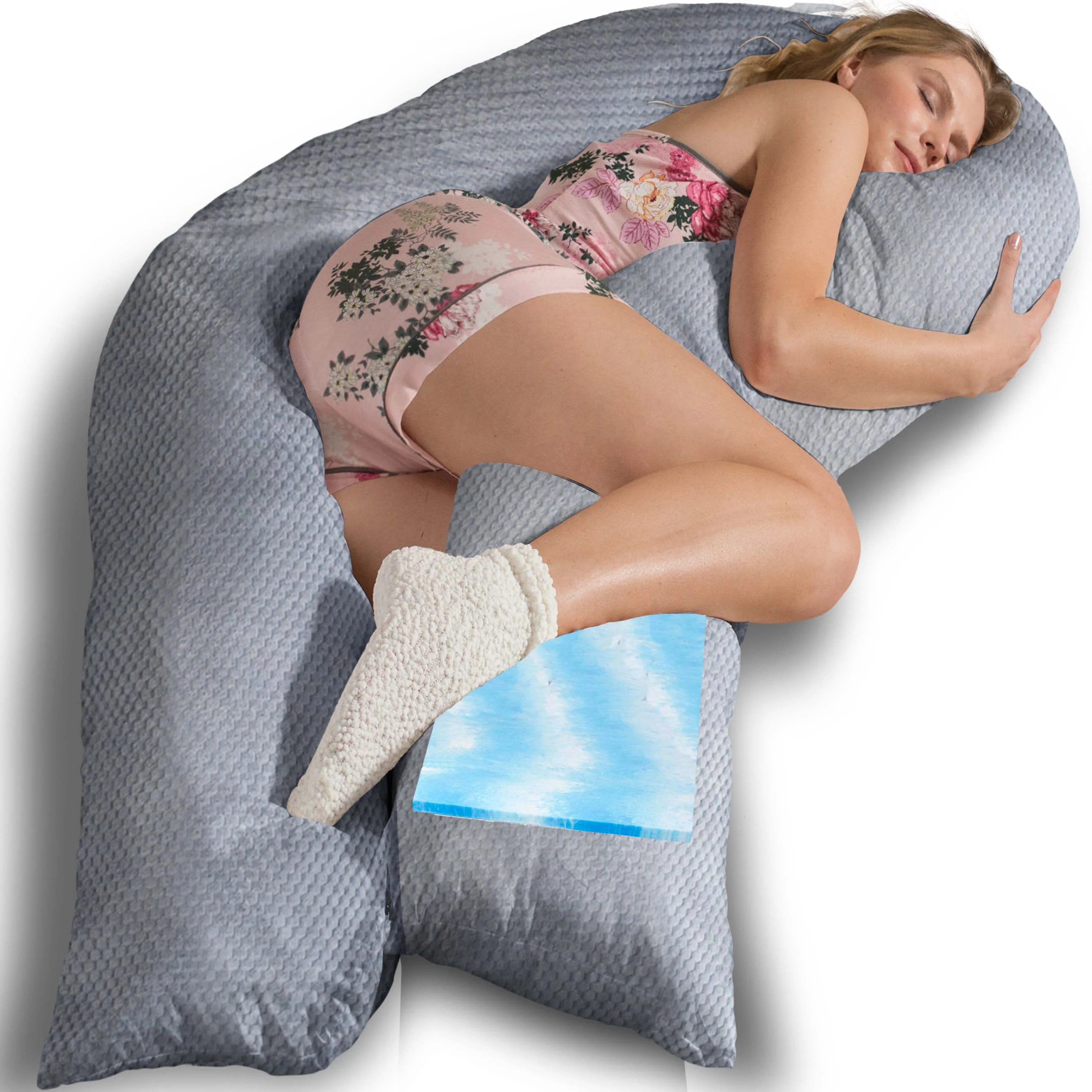 Traumreiter Seitenschläferkissen Traumreiter U Visco Kissen mit Bezug Velour Deluxe