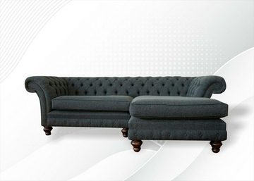 JVmoebel Ecksofa Graues Luxus L-Form Chesterfield Sofa moderne Eck-Couch Neu, Made in Europe