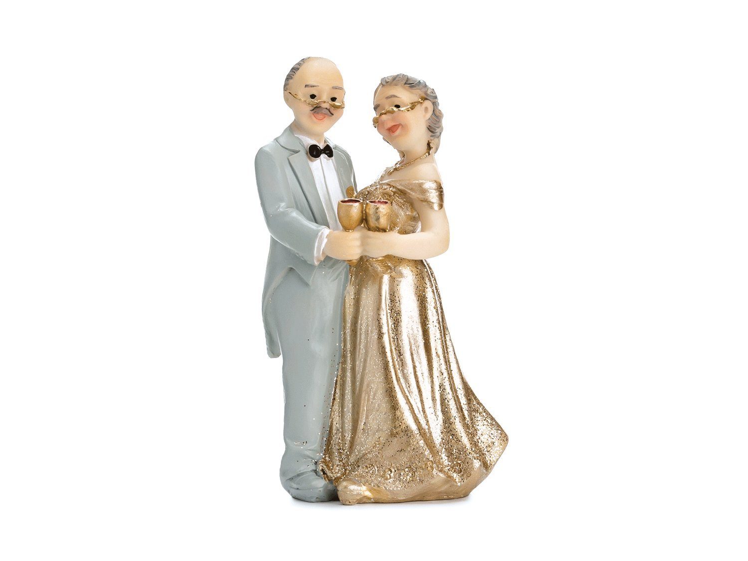 partydeco Топпер для торта, Tortenfigur Goldene Hochzeit / Brautpaar, 12cm