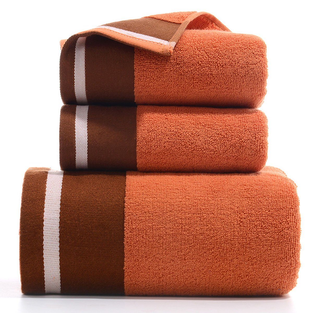 Handtuch und Set zu Jormftte weich,für Orange Handtücher Set-2xHandtuch,1xBadetuch,saugfähig Hause