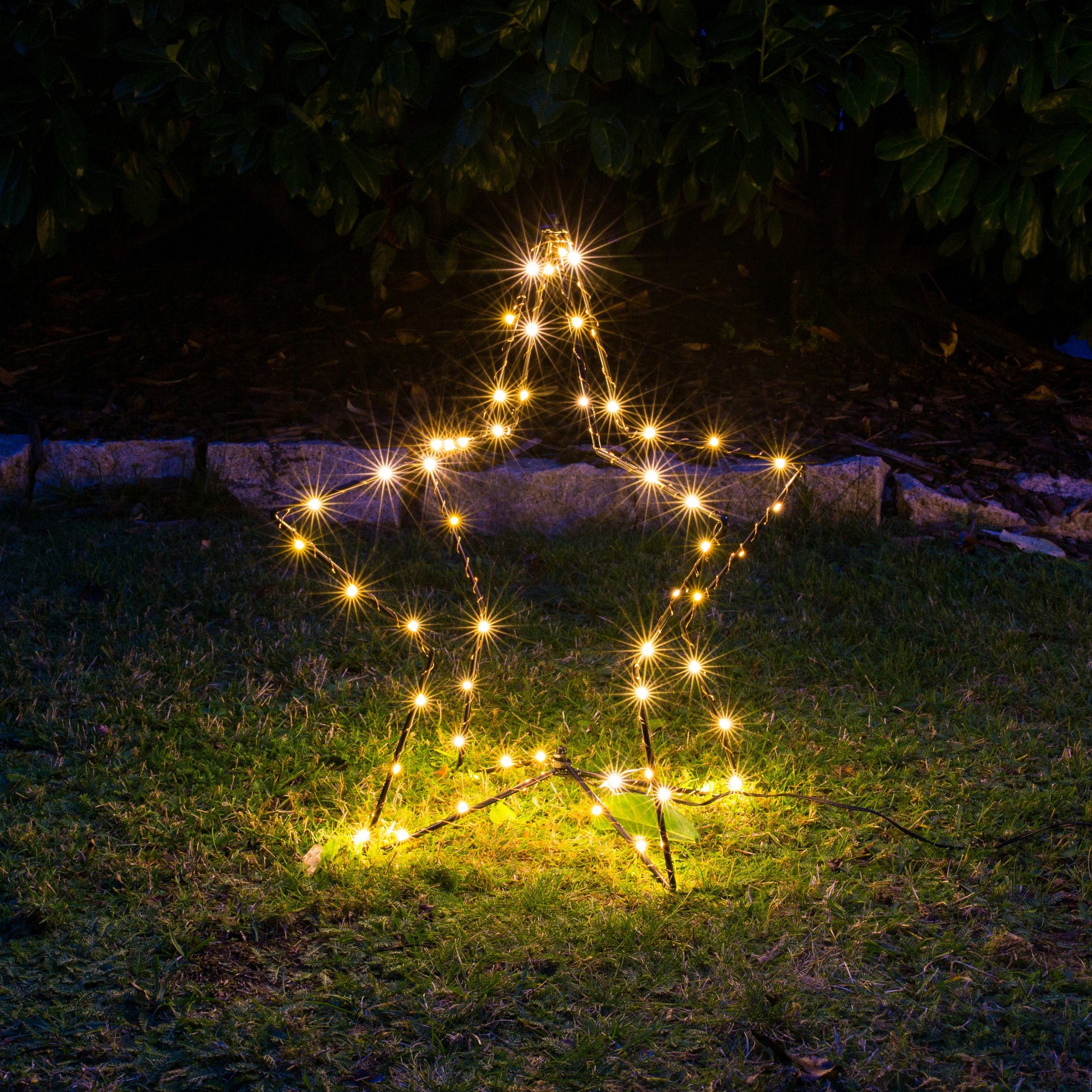 LED Baum 3D LED-Weihnachtsstern H51cm schwarz Leuchtstern Drahtstern Weihnachts
