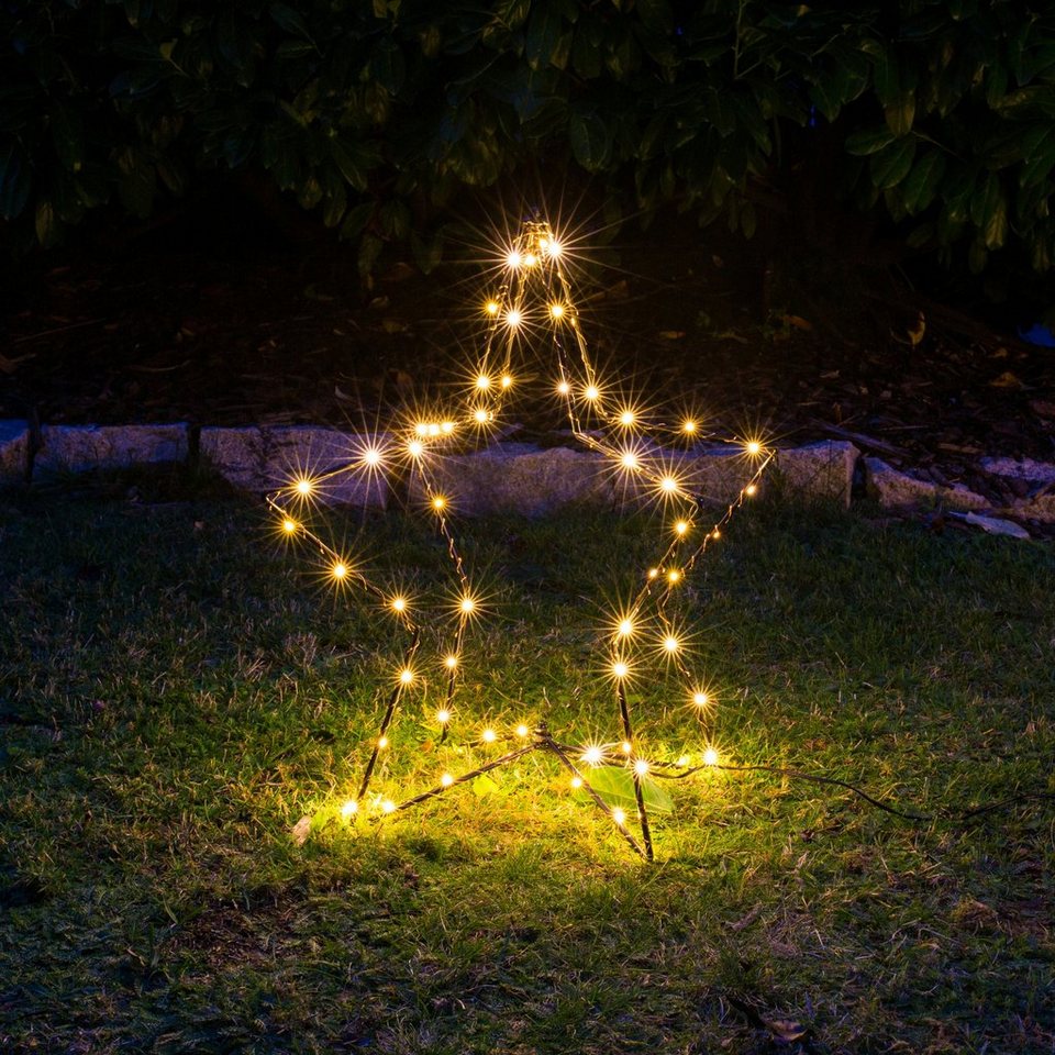 BURI LED Baum 3D LED-Weihnachtsstern H51cm schwarz Leuchtstern Drahtstern  Weihnachts