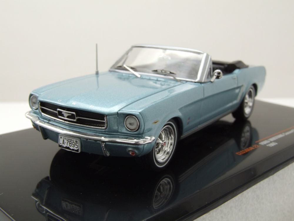 FORD MUSTANG Cabriolet 1965 Bleu clair 1/43 - Mystères et