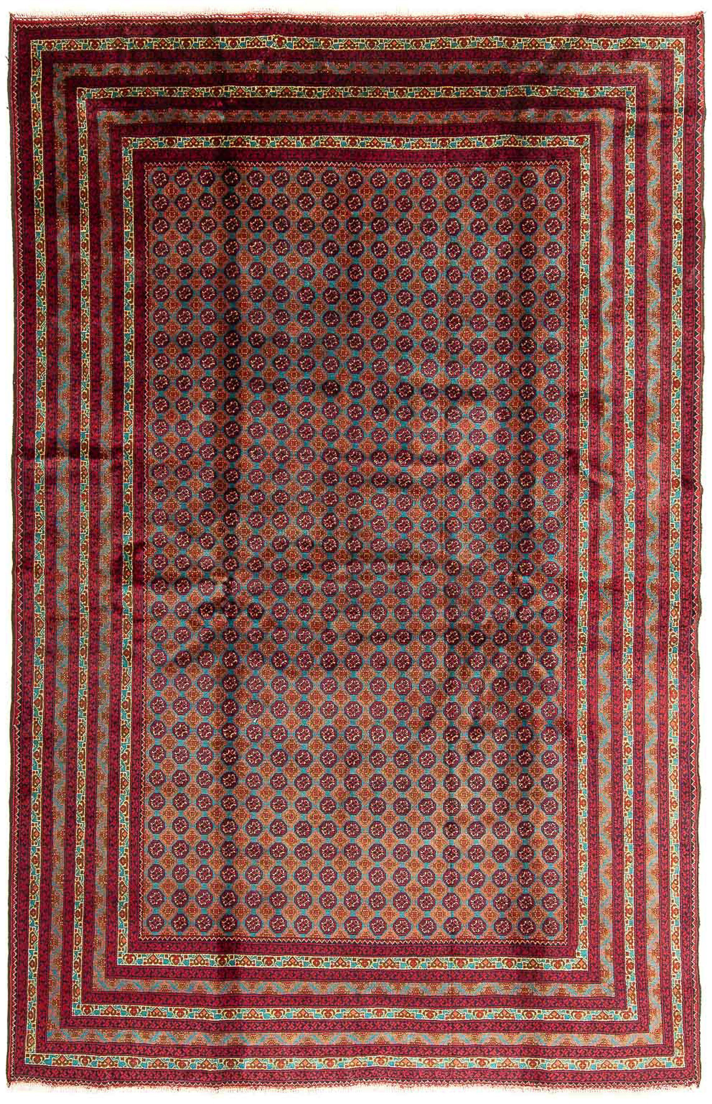 Einzelstück - 7 - Wohnzimmer, cm mm, x Handgeknüpft, Afghan Buchara Höhe: morgenland, 198 288 Zertifikat - mehrfarbig, rechteckig, mit Orientteppich