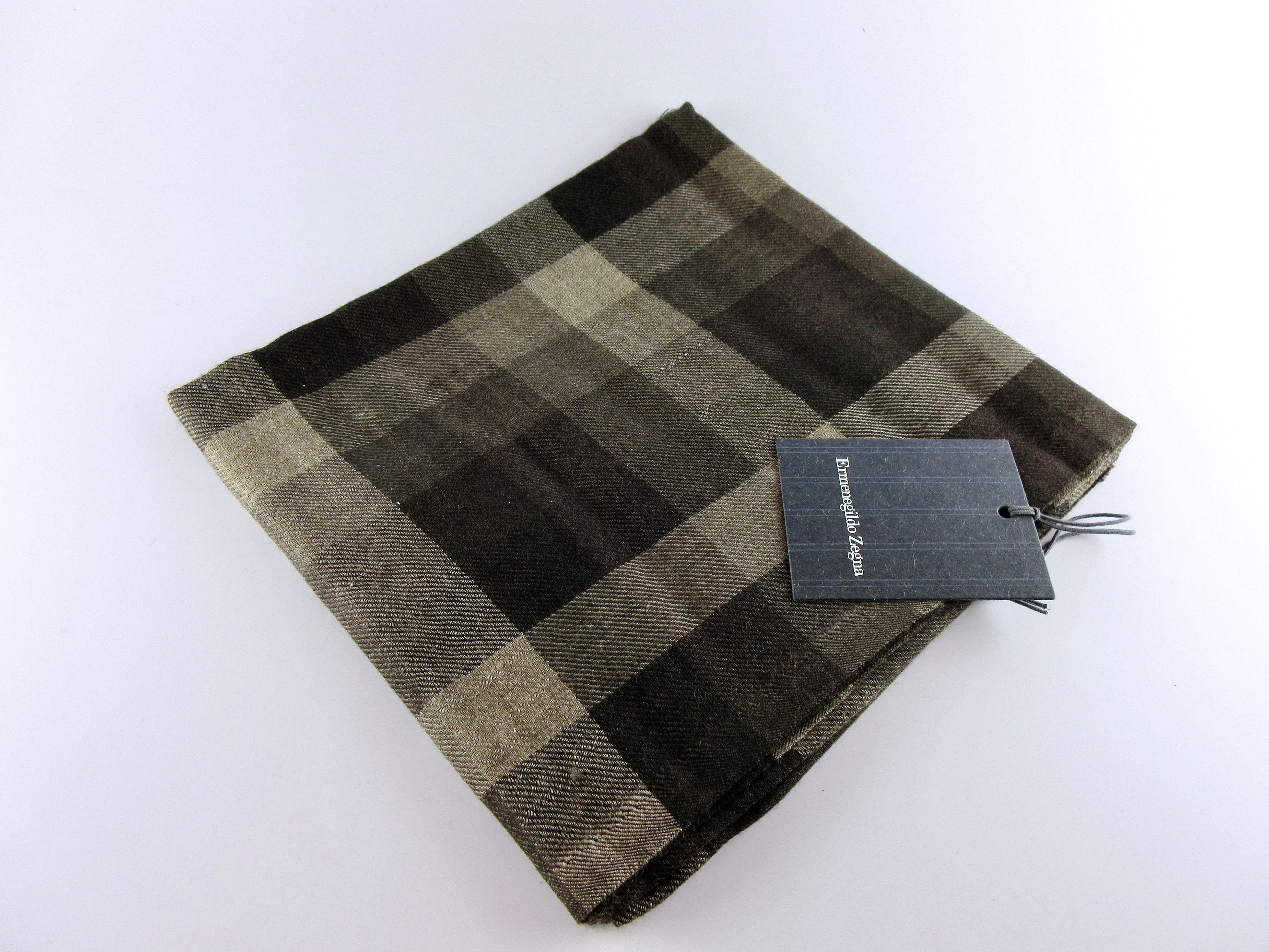 Ermenegildo Zegna Kaschmirschal Ermenegildo Zegna Herren Schal Kaschmir/Seide Braun kariert ZXK41