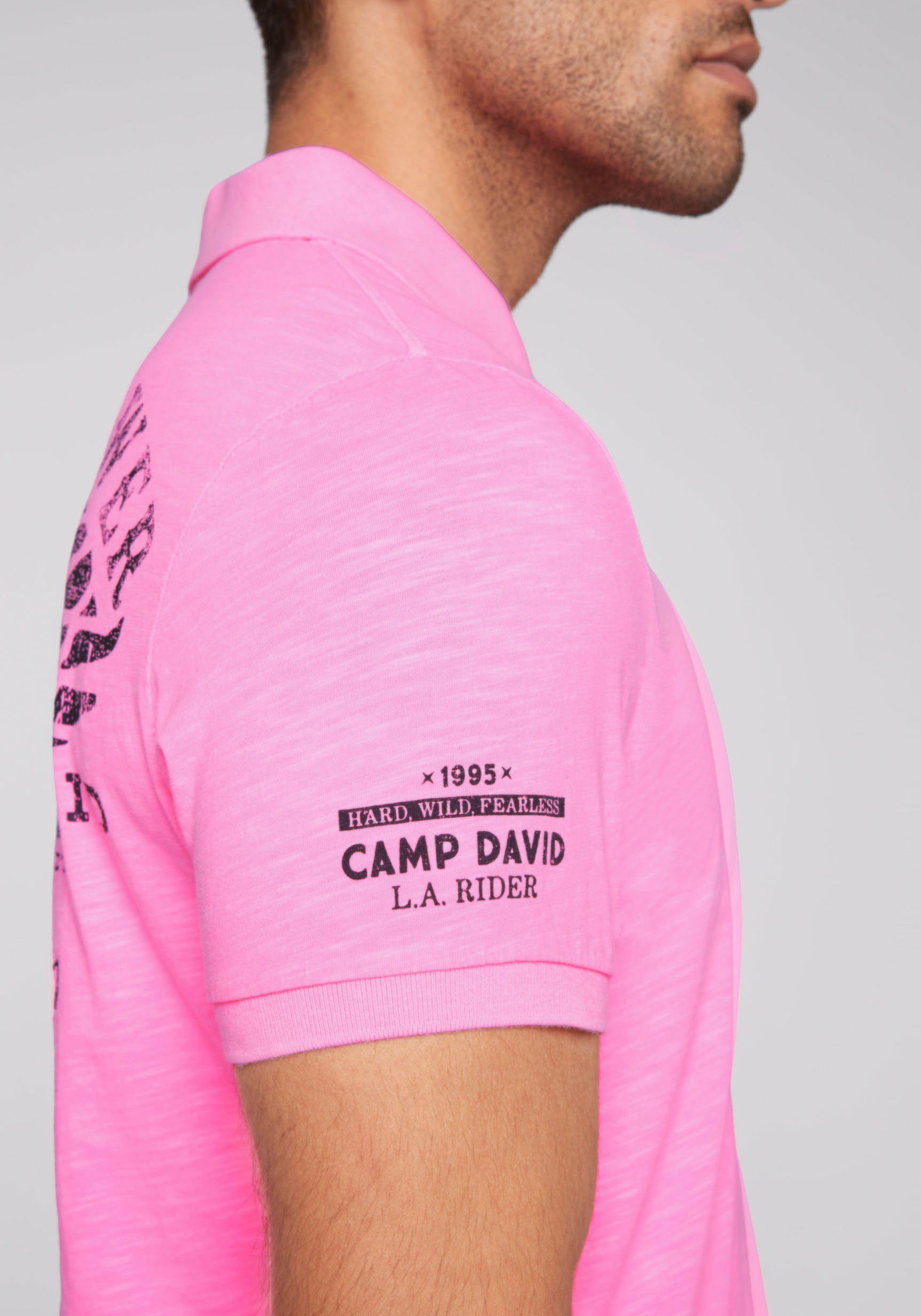 pink DAVID neon CAMP Poloshirt