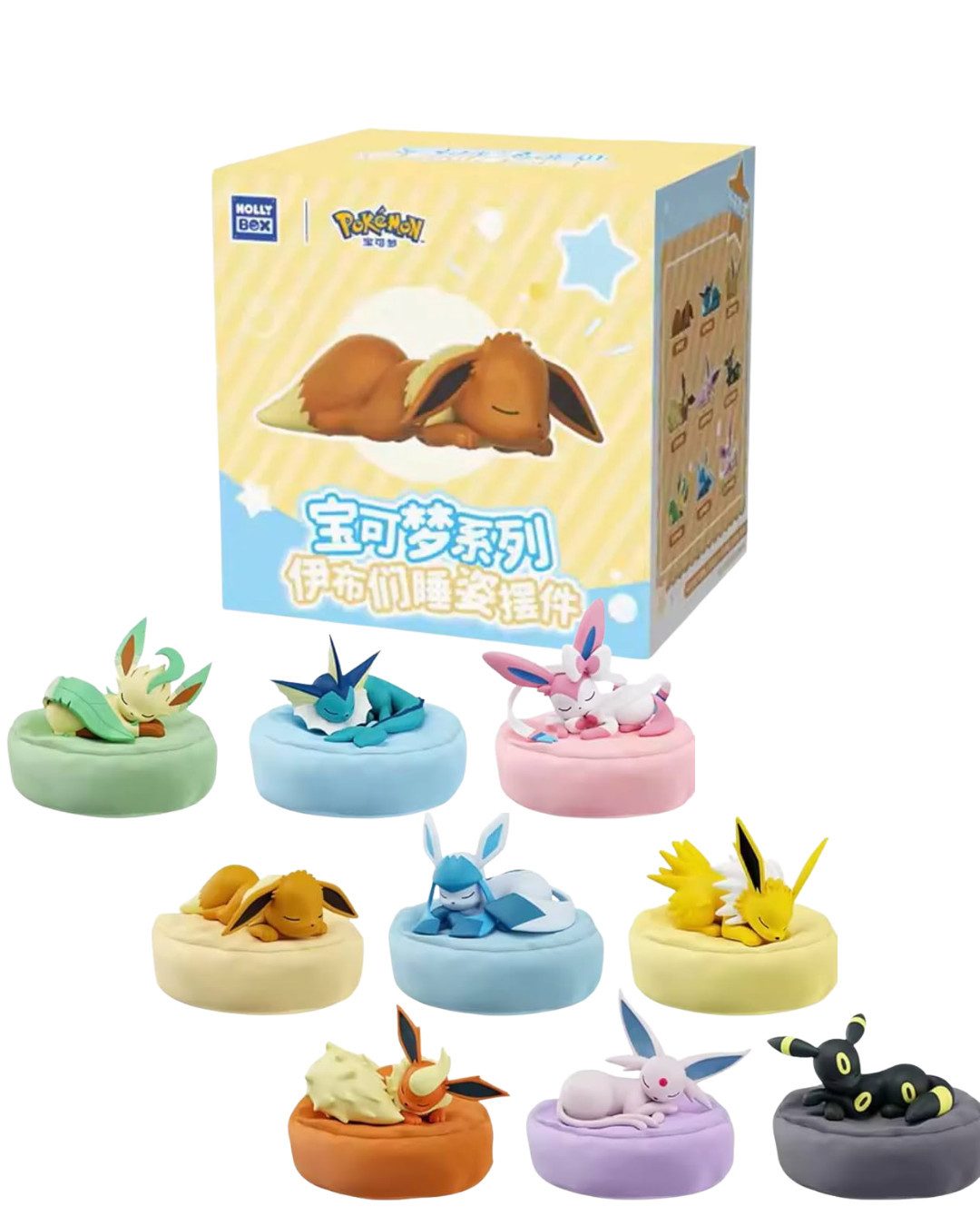 Holly Box Sammelfigur Pokemon Blind Box sleeping Eevee Figuren 1 von 9, Zufall Box
