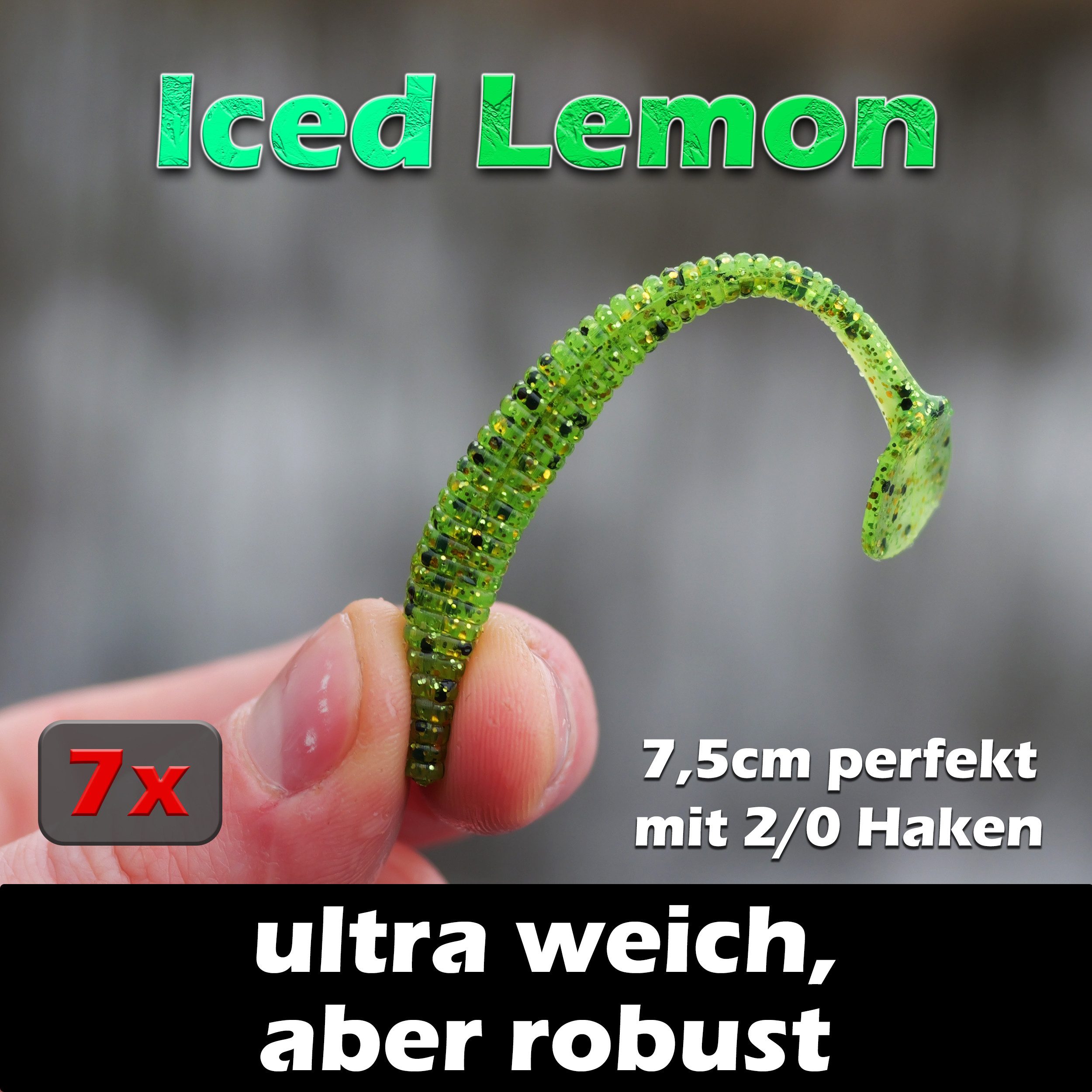 Paradox Fishing Kunstköder Perch Punk 7,5cm Barsch Gummifisch, UV-Aktiv, Squid-Aroma, 7-Stück – Bild 2 von 4