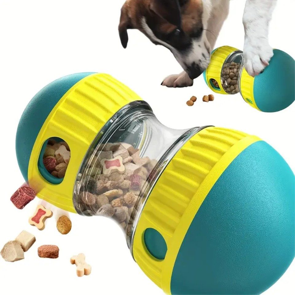 Snackball Hundespielzeug Futterball, Hundeleckerli Spender, rollender Ball, Grün