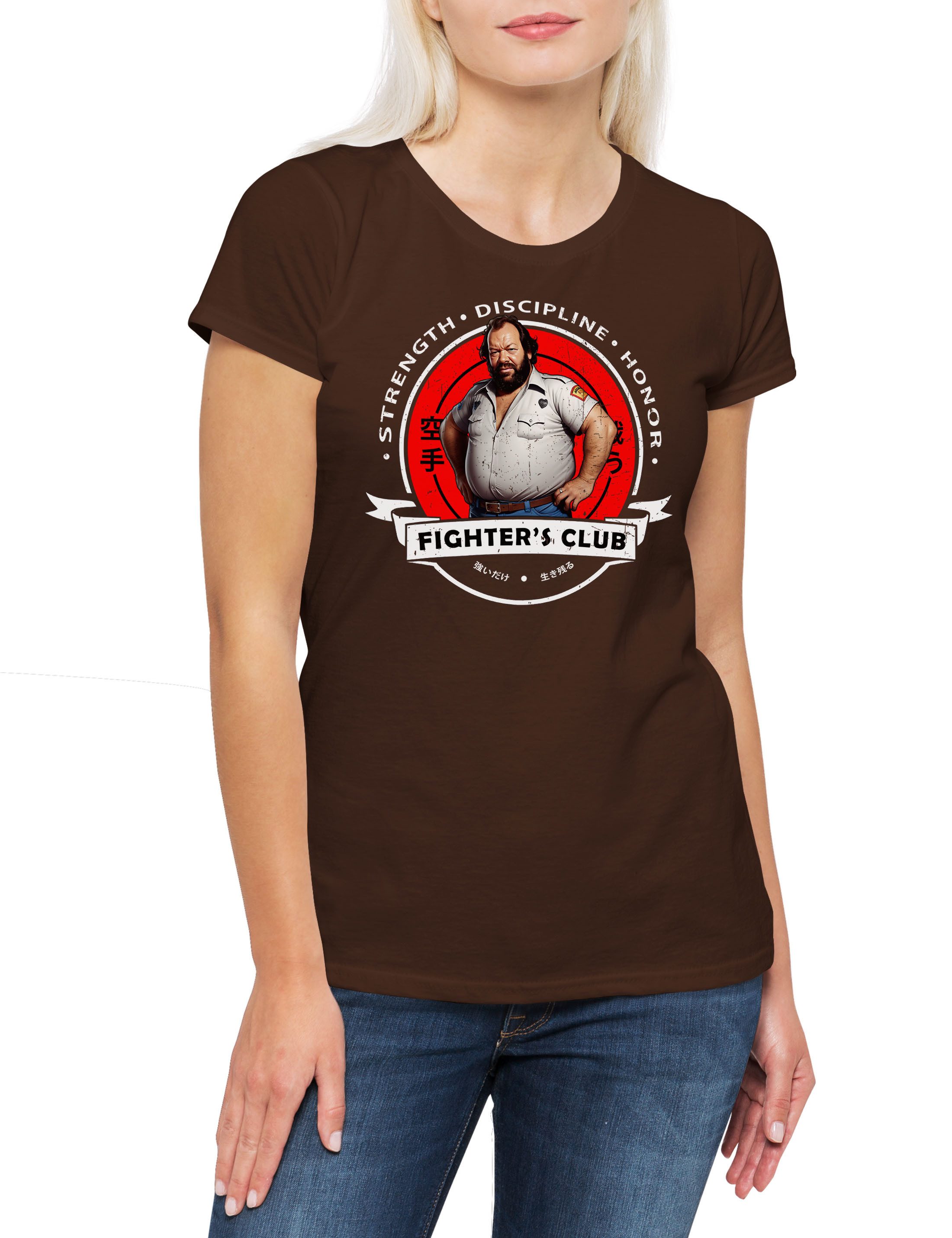 Print-Shirt Fighter's Club Bud I Damen T-Shirt Buddy Mücke Bomber Fist Fight