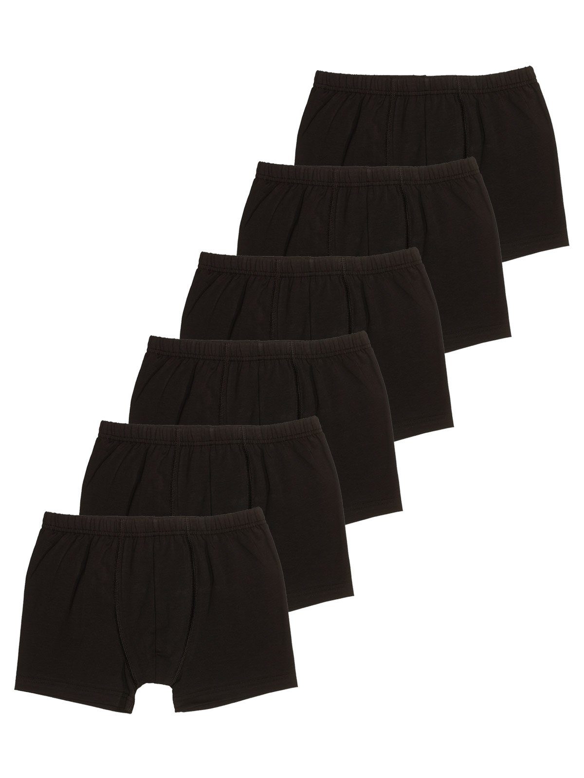 Sweety for Kids Boxershorts 6er Sparpack Knaben Retro Shorts Single Jersey (Spar-Set, 6-St) hohe Markenqualität schwarz