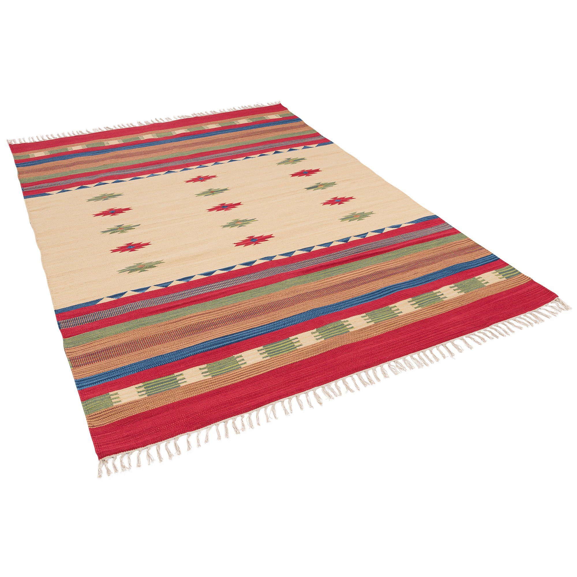 Pergamon Wollteppich Baumwolle Natur Kelim Teppich Lina Trend, Rechteckig, Höhe: 8 mm – Bild 5 von 5