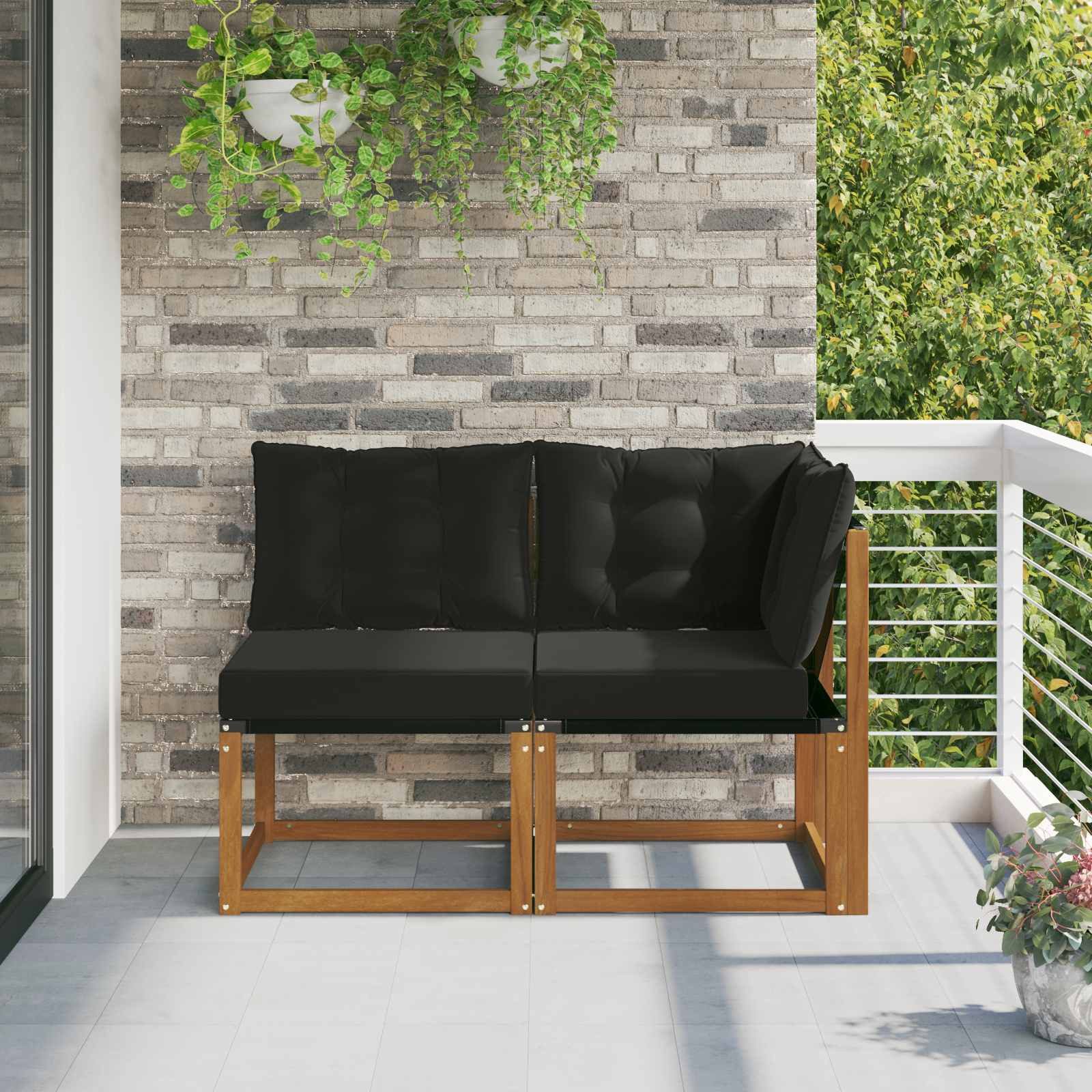 vidaXL Sofaelement 2 stk. Outdoor Mittel- und Ecksofa Natur (2 St)