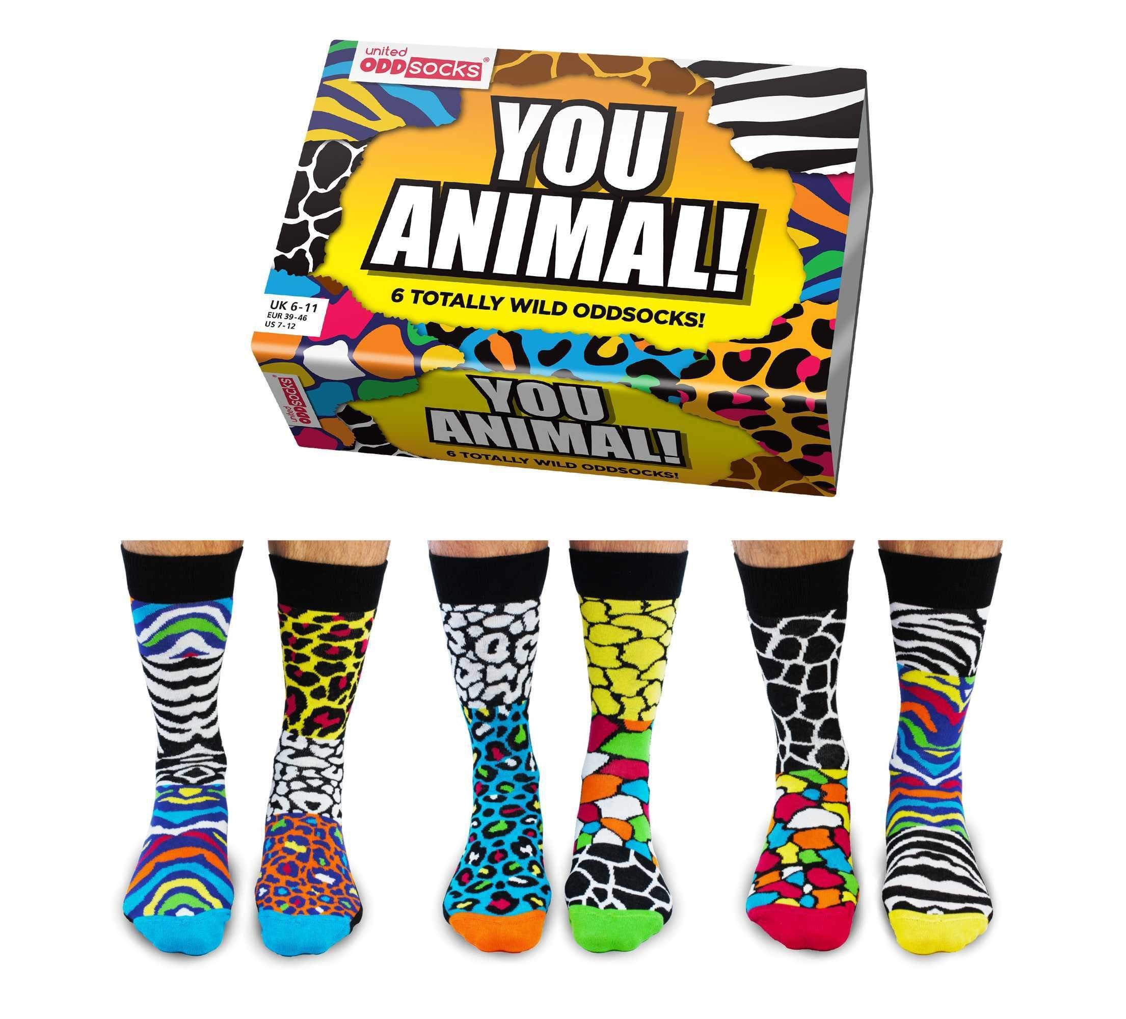 Animal! You Socken Socken, Strumpf, Kurzsocken Oddsocks United Herren - Motive 6