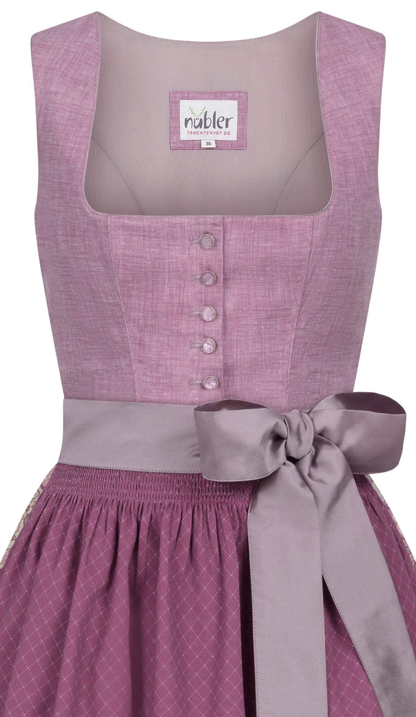 Nübler Trachtenkleid Mididirndl Gina in Flieder von Nübler - Rocklänge 65 cm