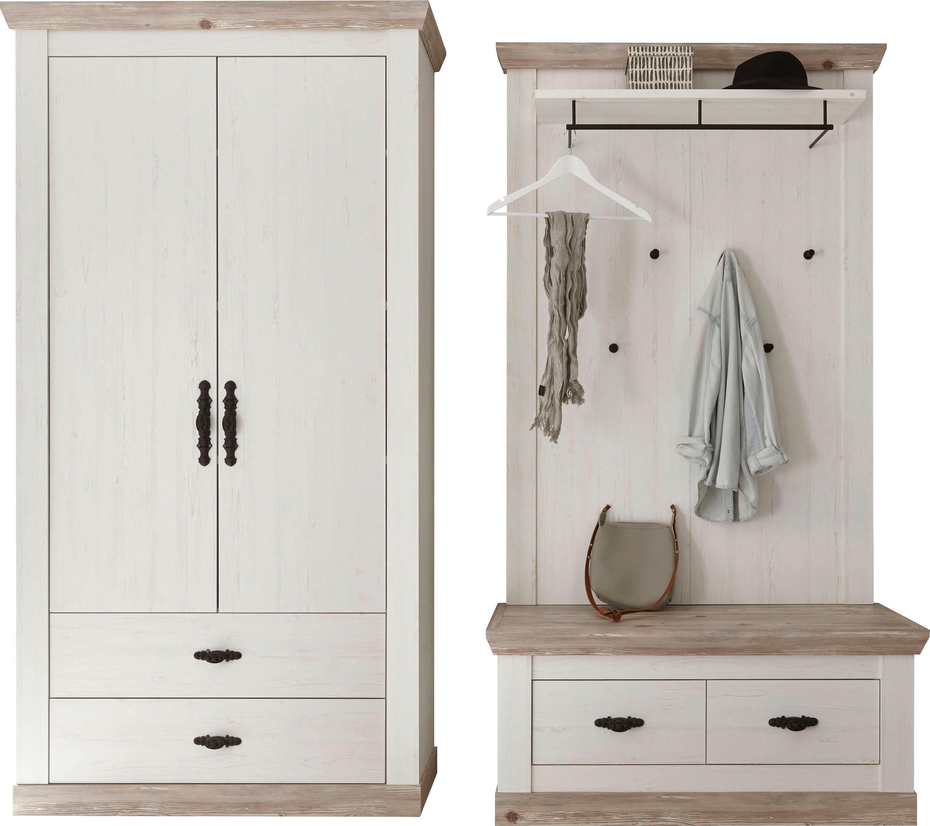 Home affaire Garderoben-Set "Florenz" 3 Stk. tlg. bestehend aus 1 Bank, 1 P günstig online kaufen