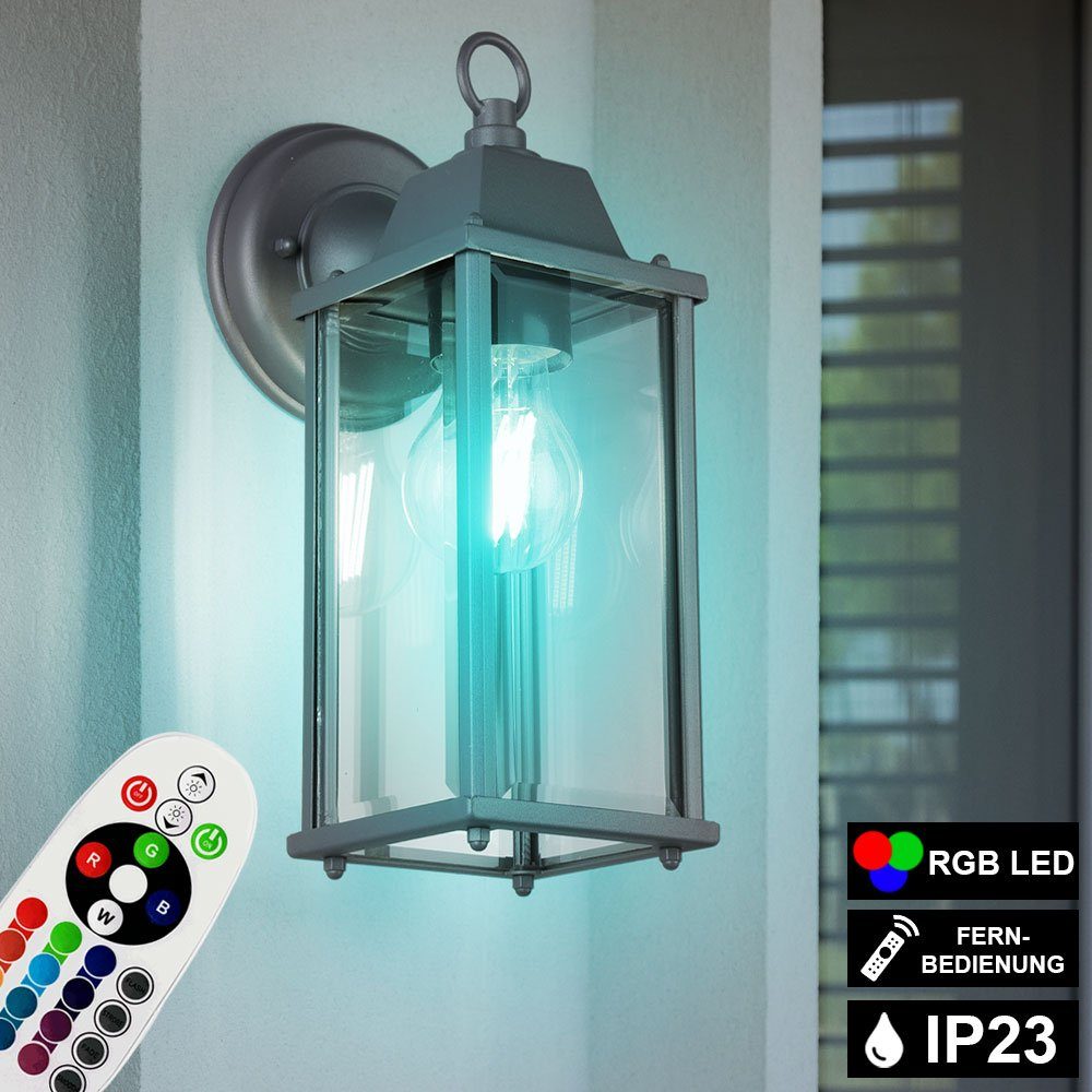 Gartenleuchte, Außen Wand Lampe Fernbedienung Fassaden Leuchte